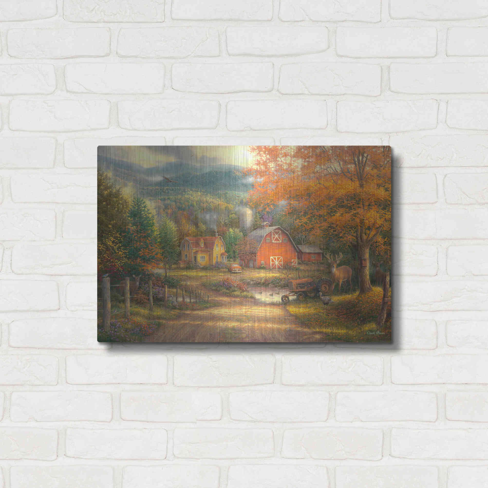 Luxe Metal Art 'Country Roads Take Me Home' by Chuck Pinson, Metal Wall Art,24x16