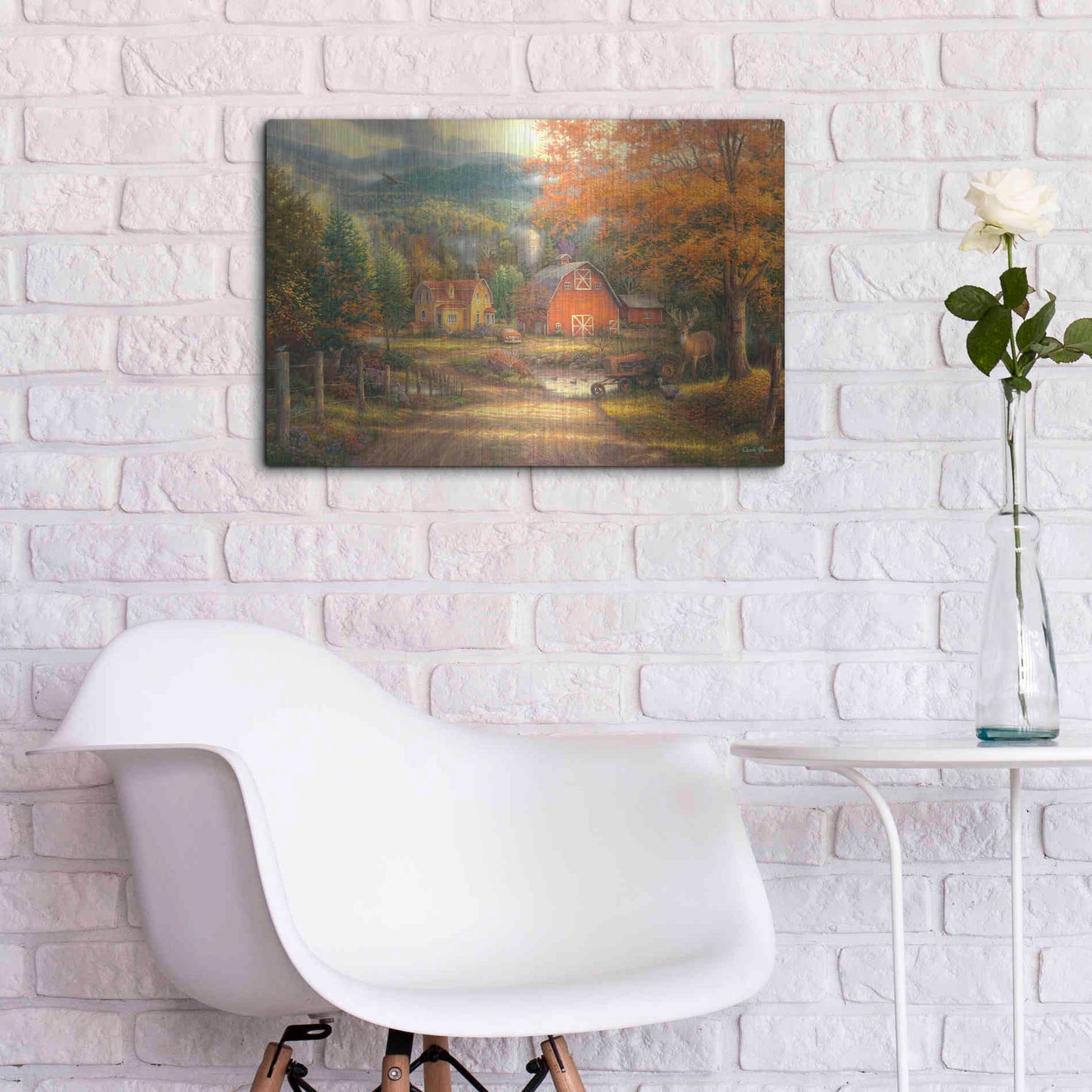 Luxe Metal Art 'Country Roads Take Me Home' by Chuck Pinson, Metal Wall Art,24x16