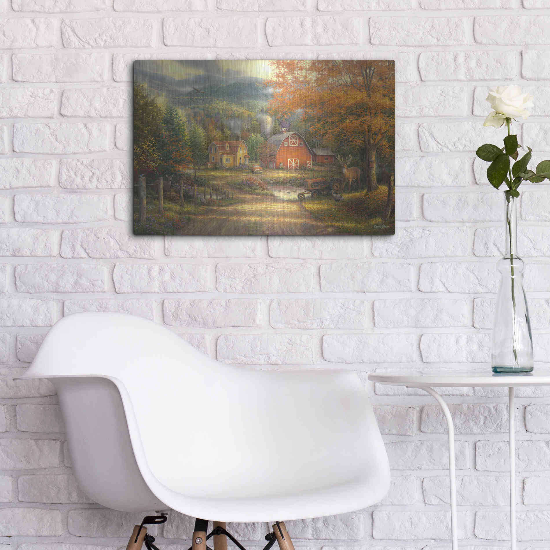 Luxe Metal Art 'Country Roads Take Me Home' by Chuck Pinson, Metal Wall Art,24x16