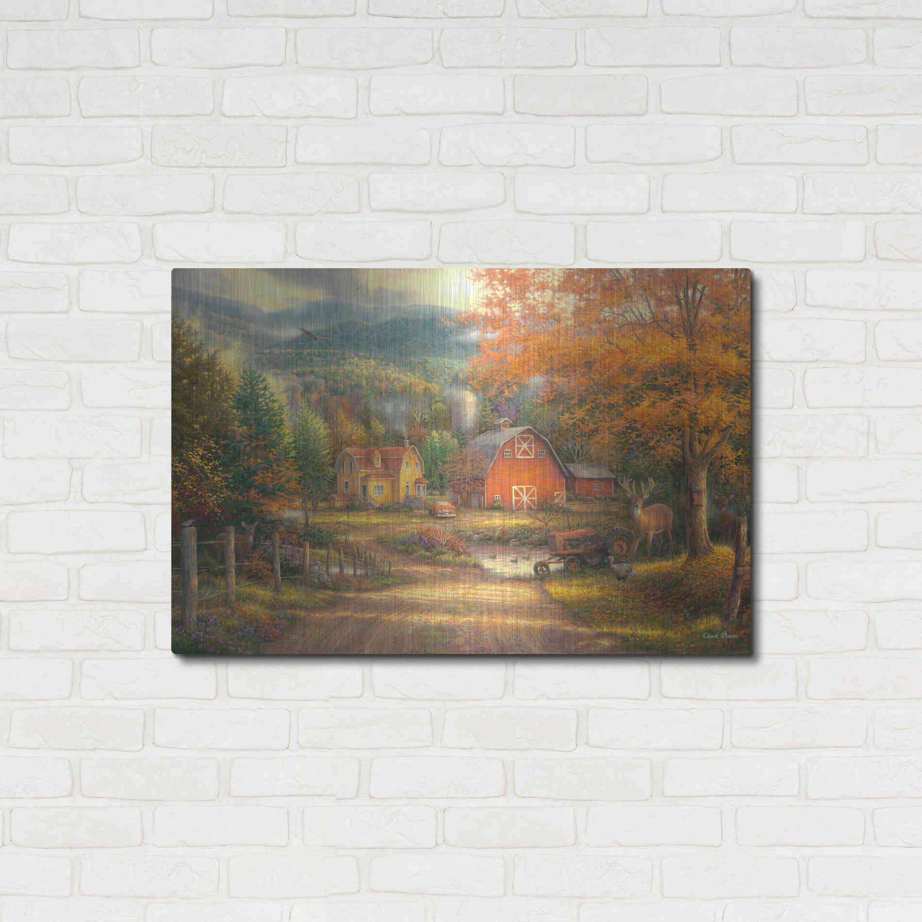 Luxe Metal Art 'Country Roads Take Me Home' by Chuck Pinson, Metal Wall Art,36x24