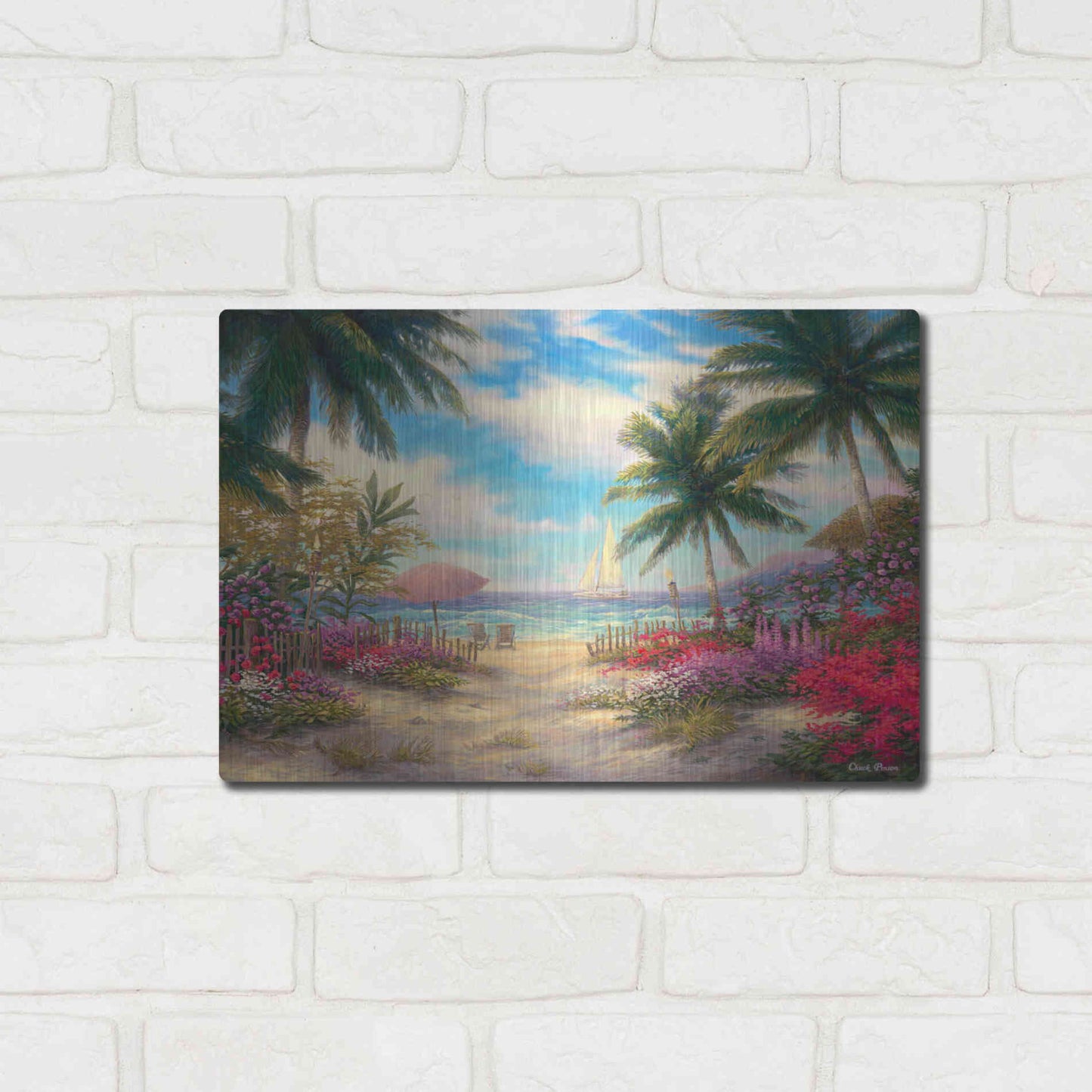 Luxe Metal Art 'Sea Breeze Path' by Chuck Pinson, Metal Wall Art,16x12