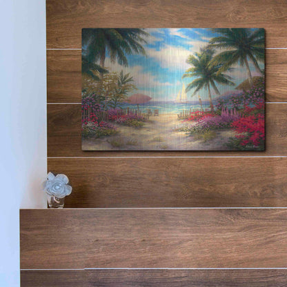 Luxe Metal Art 'Sea Breeze Path' by Chuck Pinson, Metal Wall Art,16x12