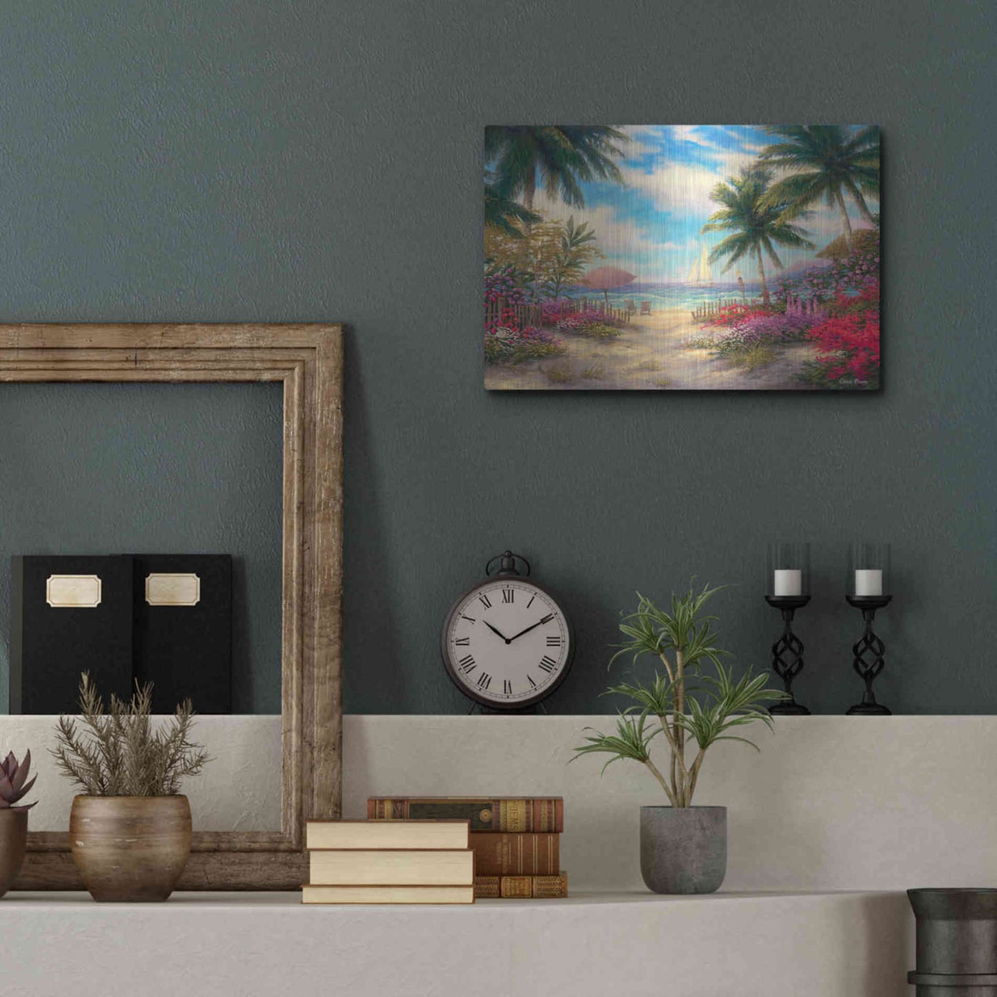 Luxe Metal Art 'Sea Breeze Path' by Chuck Pinson, Metal Wall Art,16x12