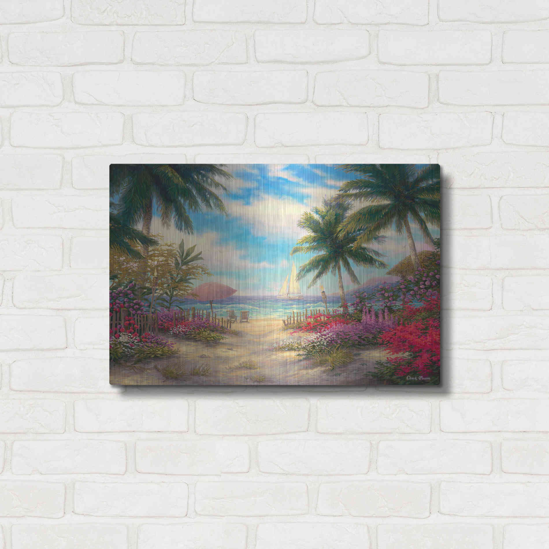 Luxe Metal Art 'Sea Breeze Path' by Chuck Pinson, Metal Wall Art,24x16