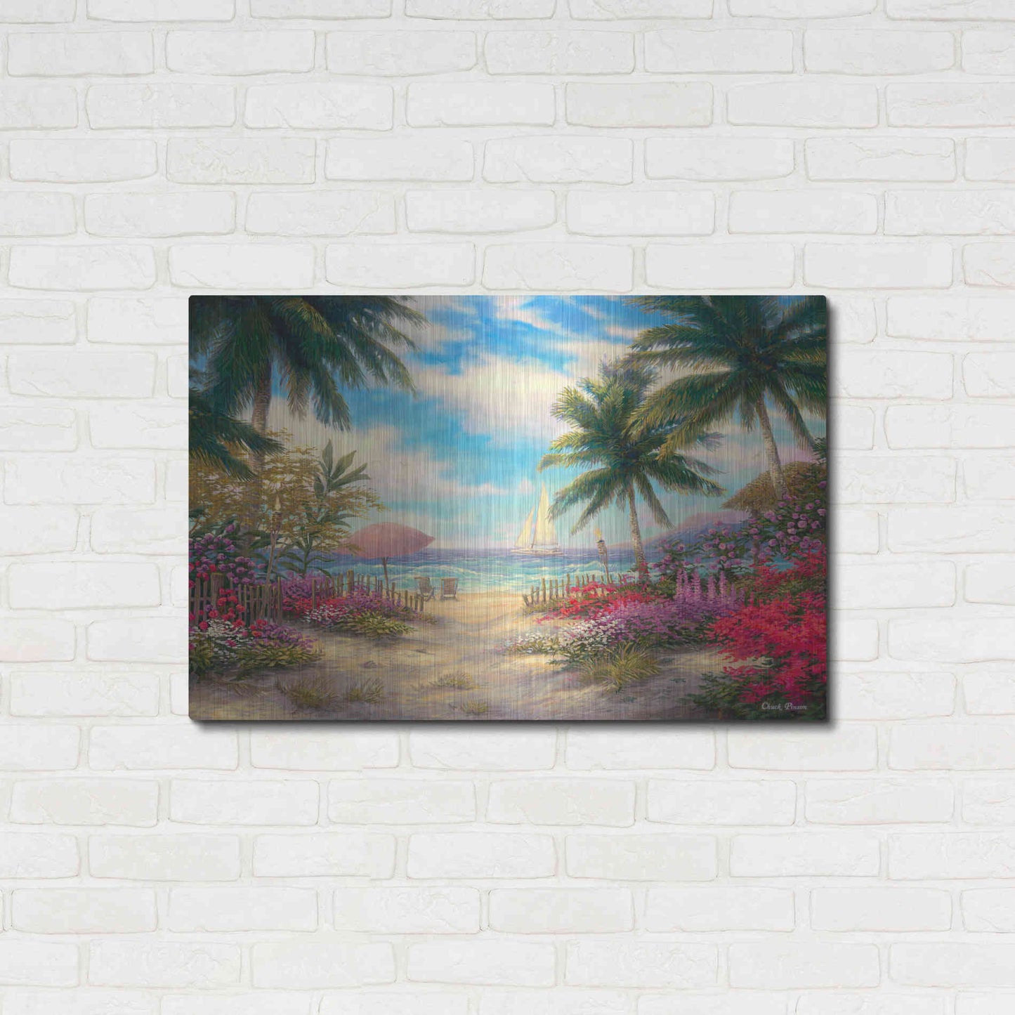 Luxe Metal Art 'Sea Breeze Path' by Chuck Pinson, Metal Wall Art,36x24