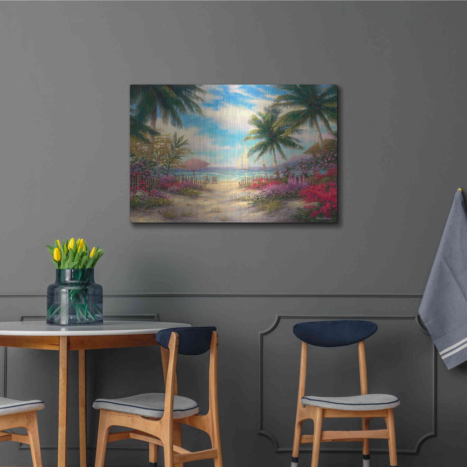 Luxe Metal Art 'Sea Breeze Path' by Chuck Pinson, Metal Wall Art,36x24