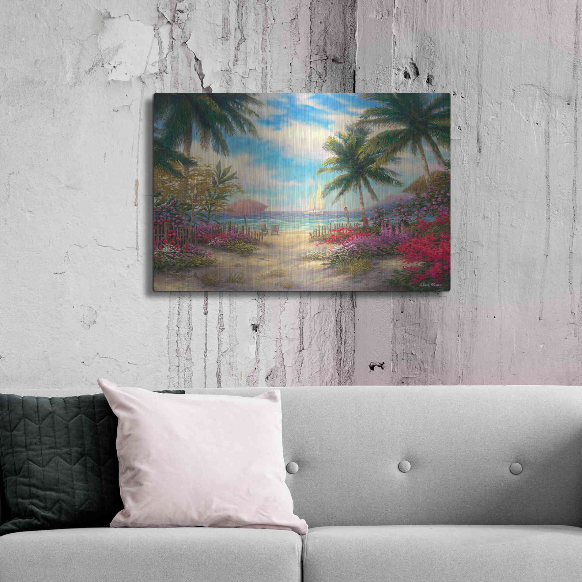 Luxe Metal Art 'Sea Breeze Path' by Chuck Pinson, Metal Wall Art,36x24