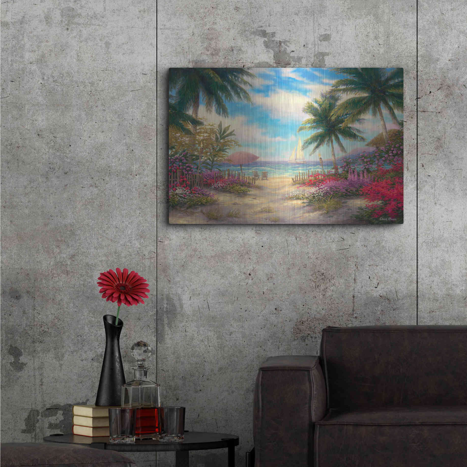 Luxe Metal Art 'Sea Breeze Path' by Chuck Pinson, Metal Wall Art,36x24