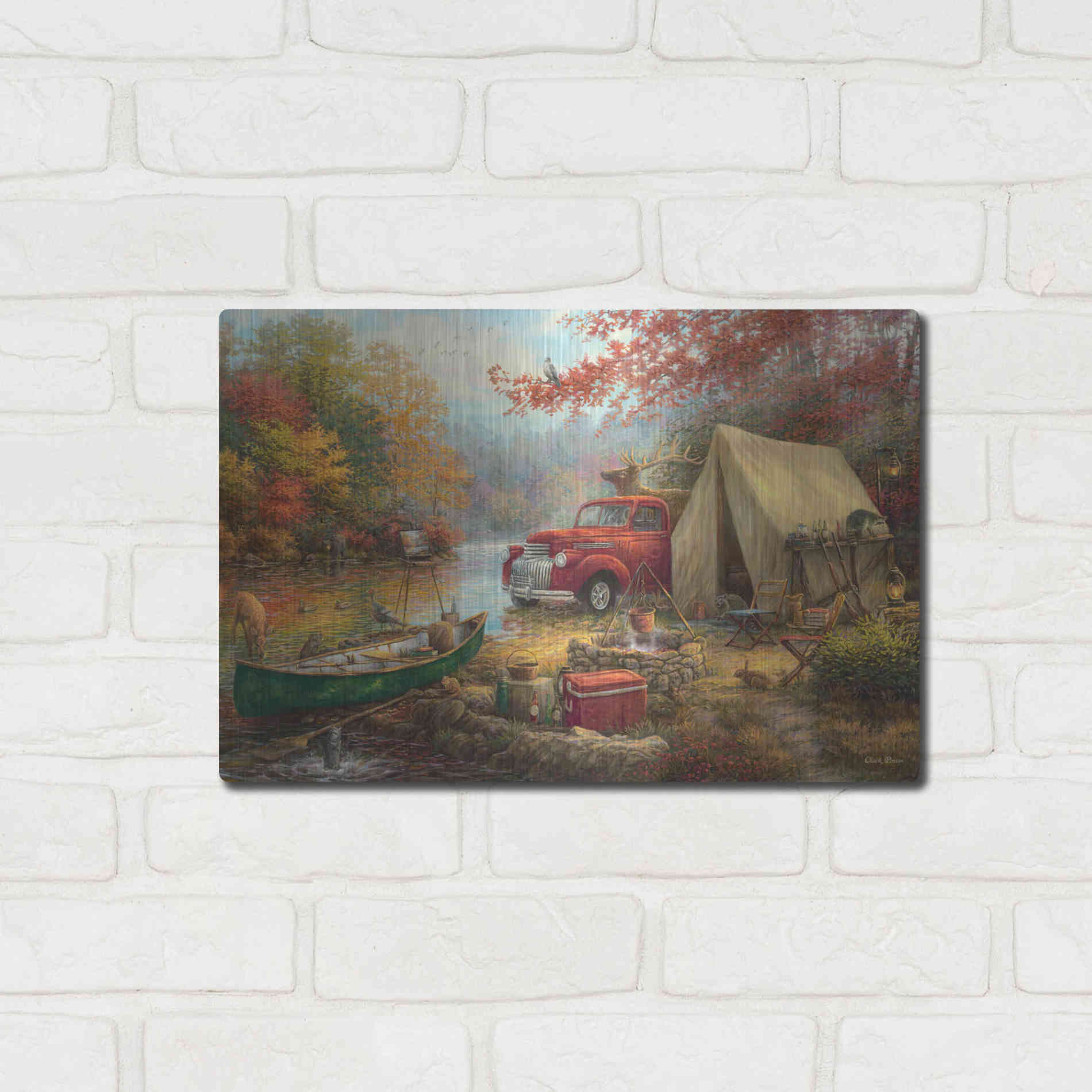 Luxe Metal Art 'Share the Outdoors' by Chuck Pinson, Metal Wall Art,16x12