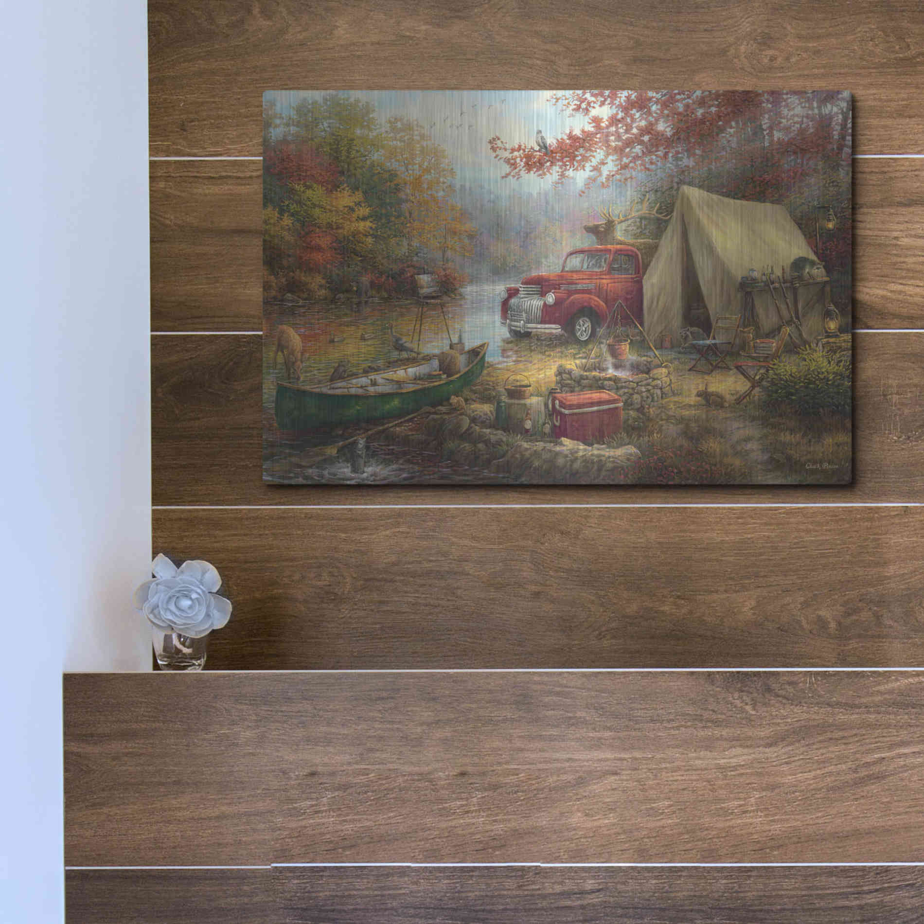 Luxe Metal Art 'Share the Outdoors' by Chuck Pinson, Metal Wall Art,16x12