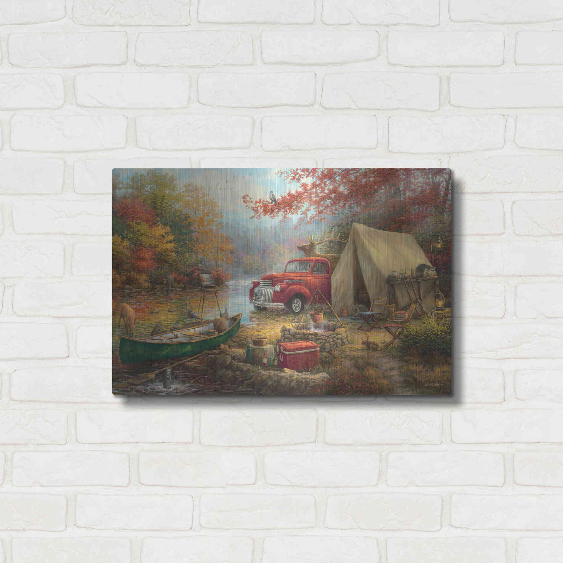Luxe Metal Art 'Share the Outdoors' by Chuck Pinson, Metal Wall Art,24x16