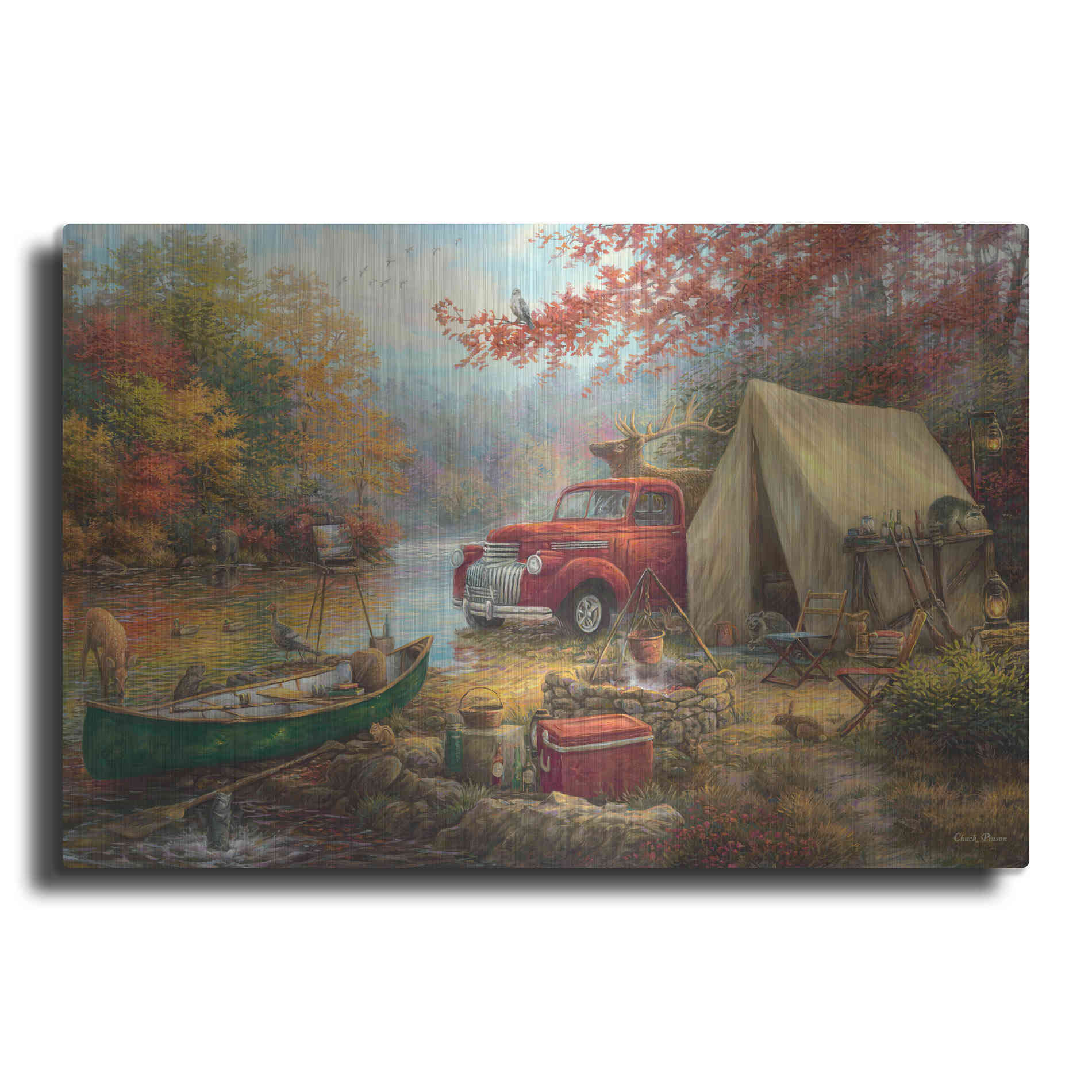 Luxe Metal Art 'Share the Outdoors' by Chuck Pinson, Metal Wall Art