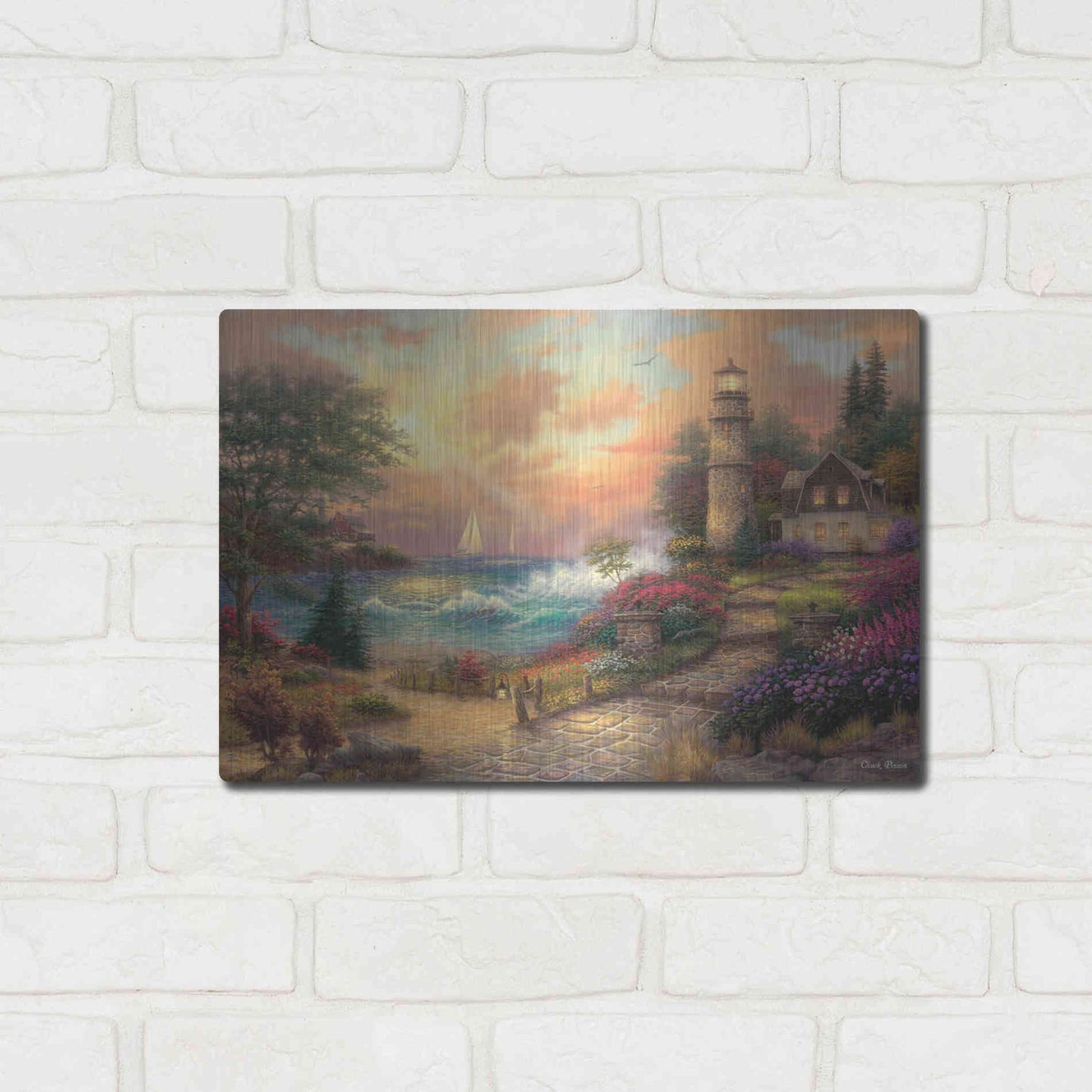 Luxe Metal Art 'Seaside Dreams' by Chuck Pinson, Metal Wall Art,16x12