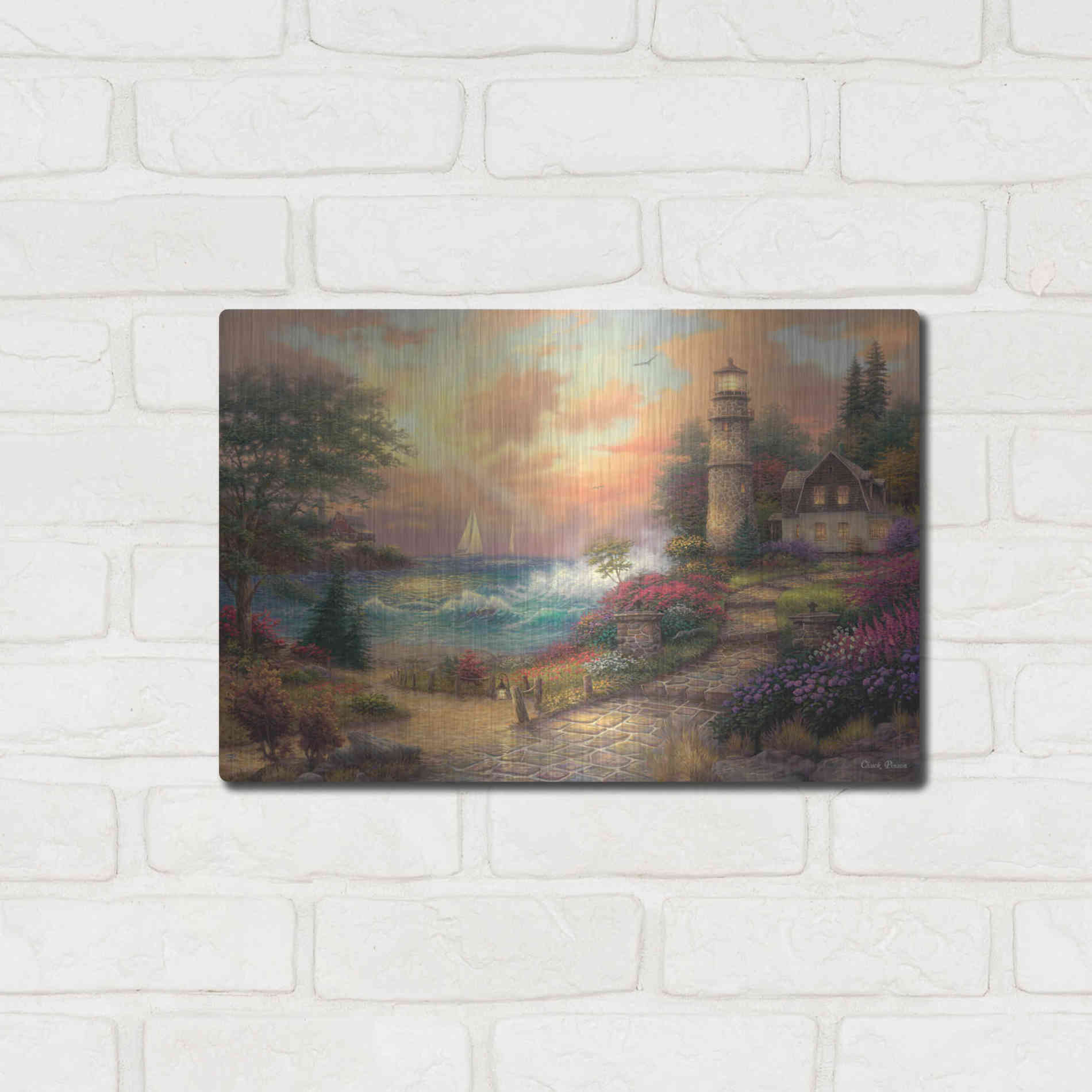 Luxe Metal Art 'Seaside Dreams' by Chuck Pinson, Metal Wall Art,16x12