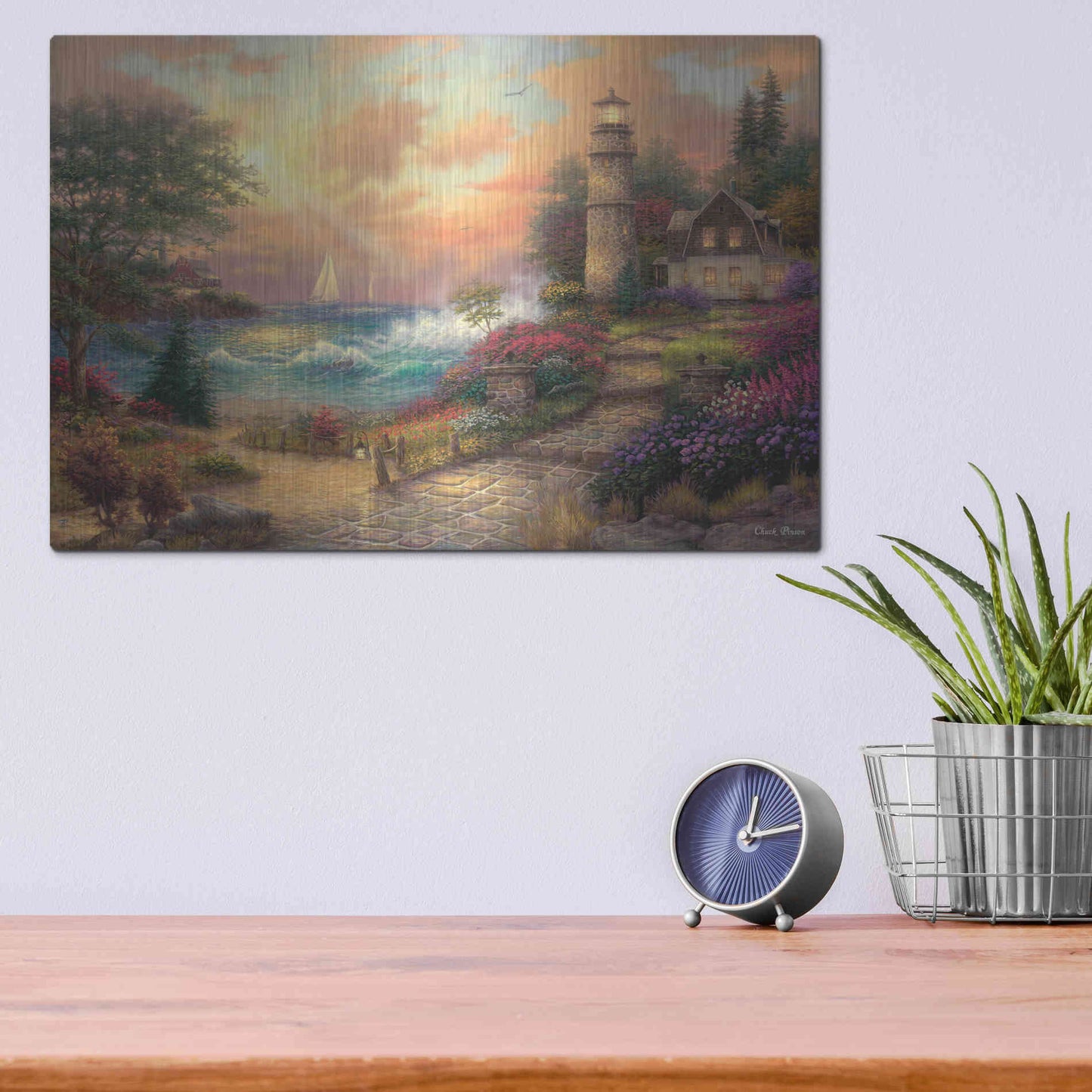 Luxe Metal Art 'Seaside Dreams' by Chuck Pinson, Metal Wall Art,16x12