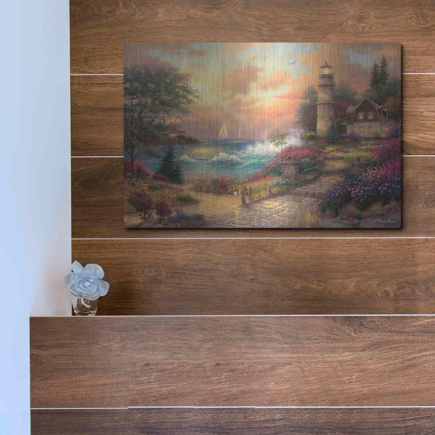 Luxe Metal Art 'Seaside Dreams' by Chuck Pinson, Metal Wall Art,16x12