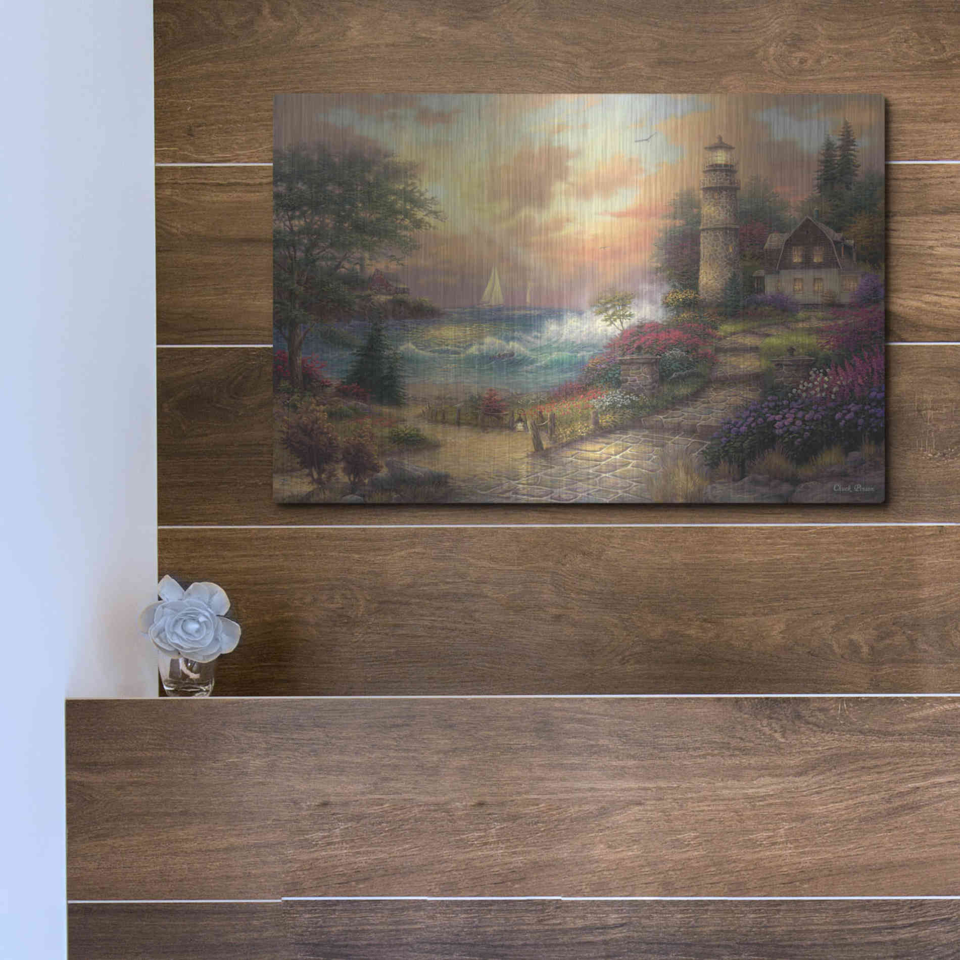 Luxe Metal Art 'Seaside Dreams' by Chuck Pinson, Metal Wall Art,16x12