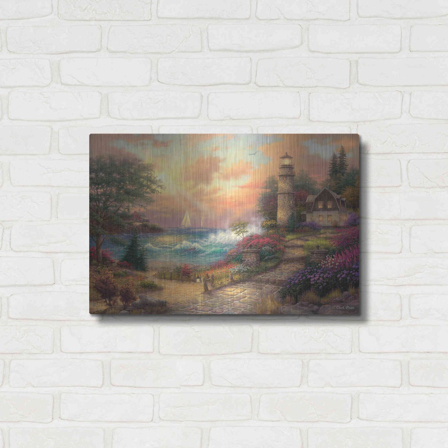Luxe Metal Art 'Seaside Dreams' by Chuck Pinson, Metal Wall Art,24x16