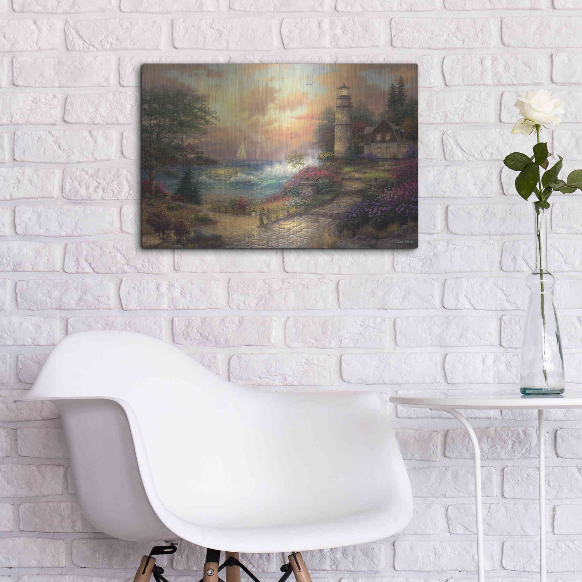 Luxe Metal Art 'Seaside Dreams' by Chuck Pinson, Metal Wall Art,24x16