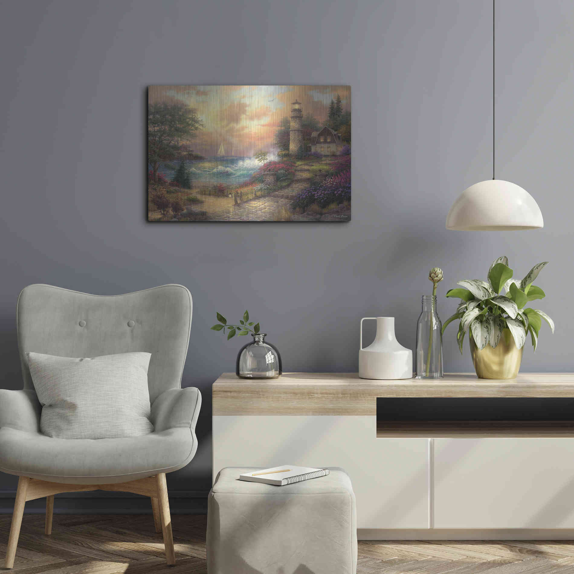 Luxe Metal Art 'Seaside Dreams' by Chuck Pinson, Metal Wall Art,24x16