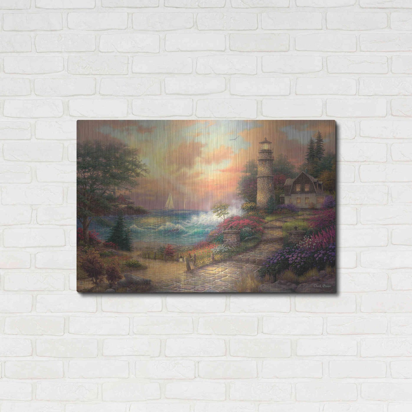 Luxe Metal Art 'Seaside Dreams' by Chuck Pinson, Metal Wall Art,36x24