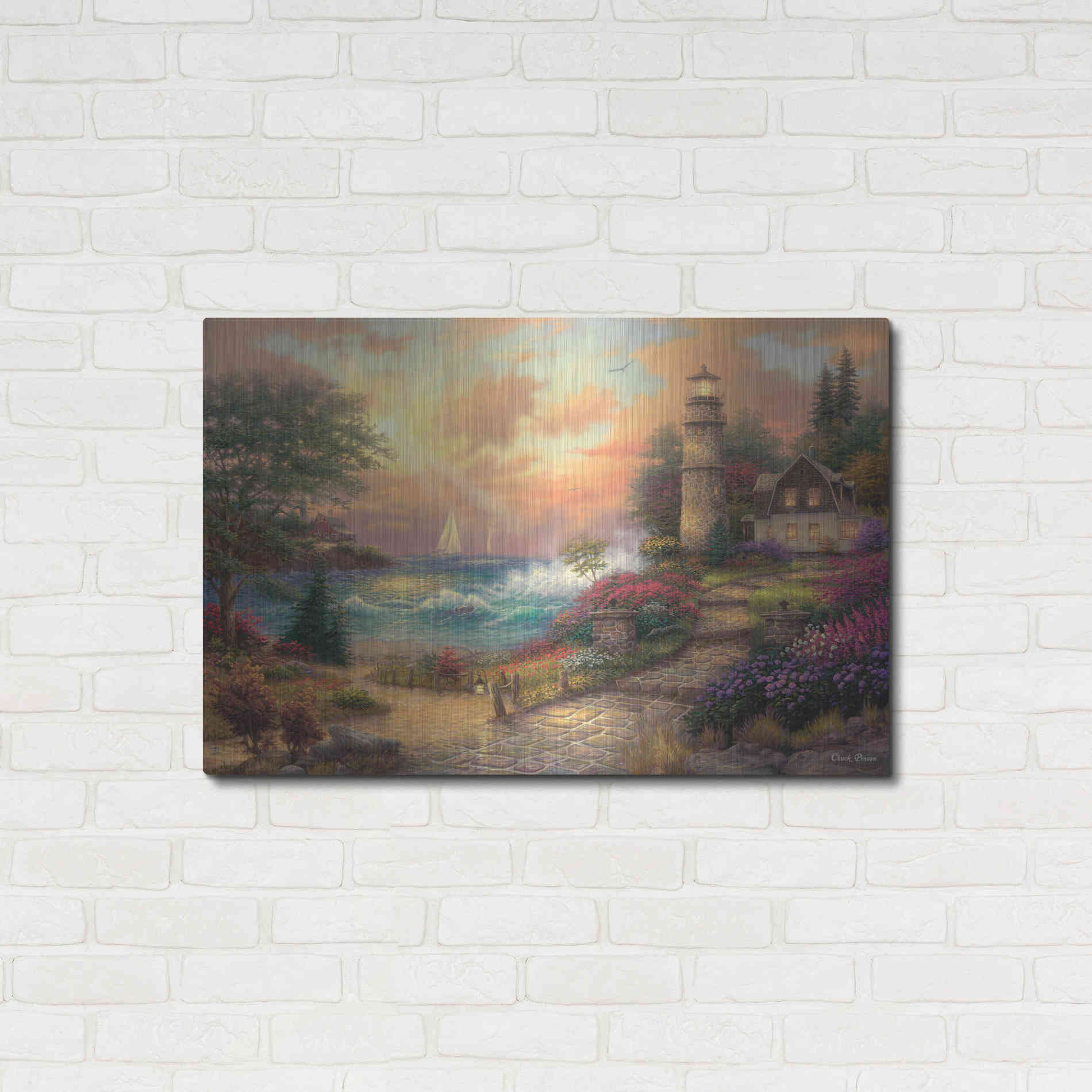 Luxe Metal Art 'Seaside Dreams' by Chuck Pinson, Metal Wall Art,36x24