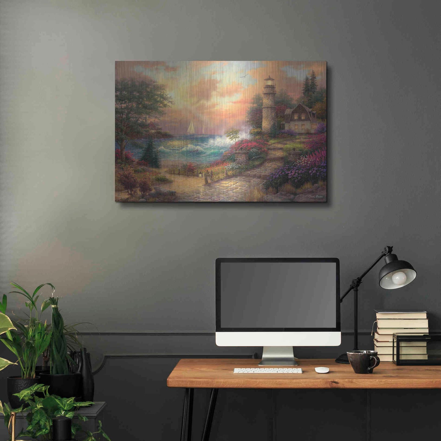Luxe Metal Art 'Seaside Dreams' by Chuck Pinson, Metal Wall Art,36x24