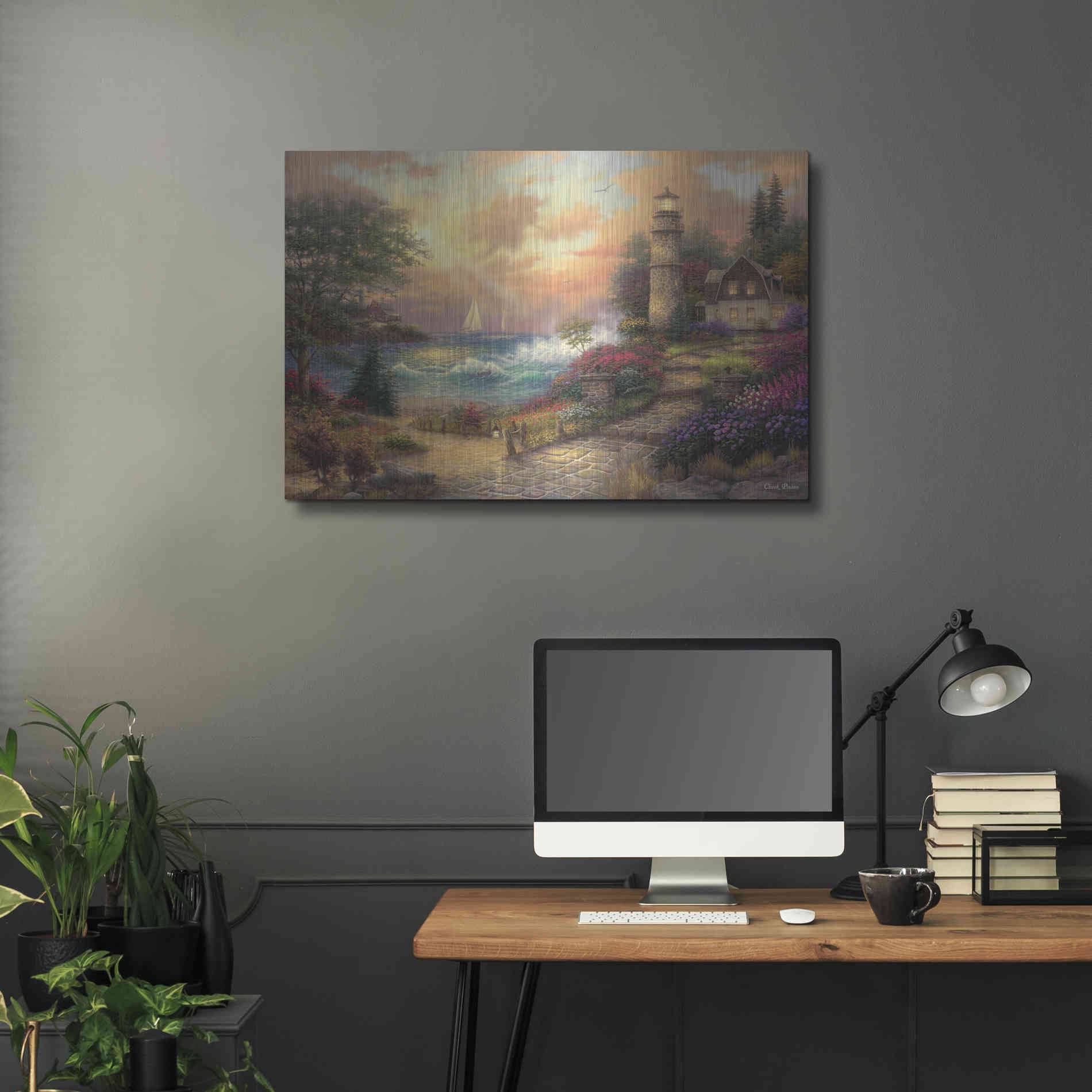Luxe Metal Art 'Seaside Dreams' by Chuck Pinson, Metal Wall Art,36x24
