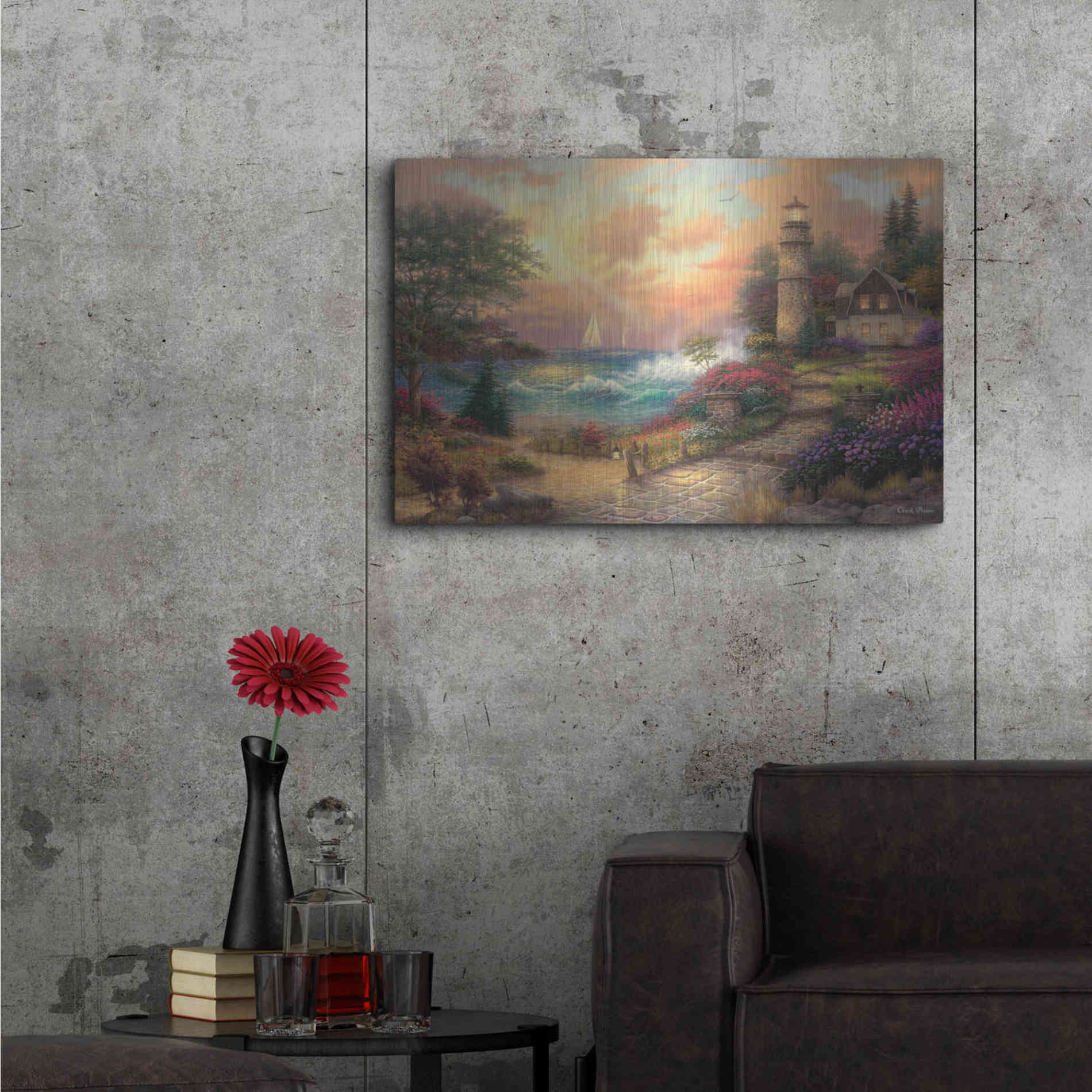 Luxe Metal Art 'Seaside Dreams' by Chuck Pinson, Metal Wall Art,36x24