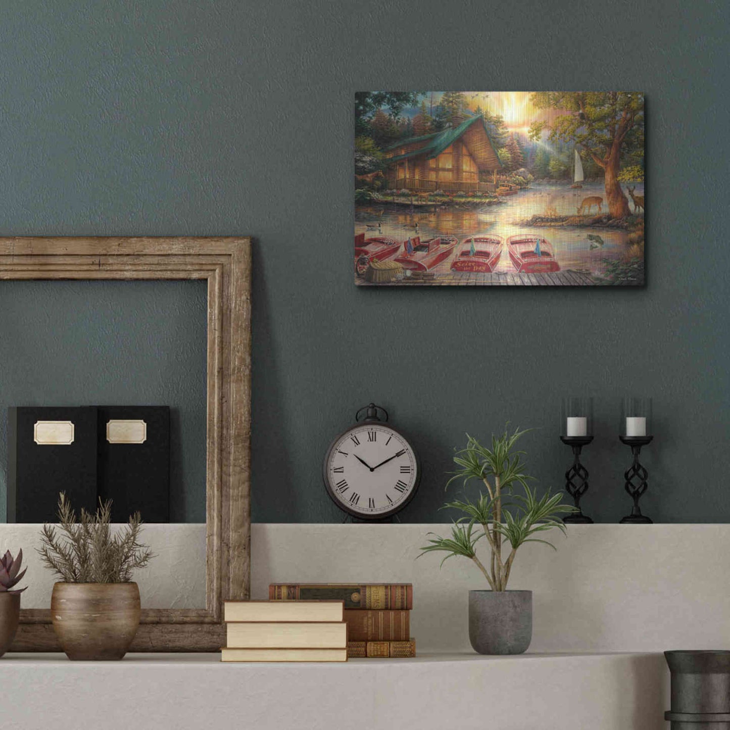 Luxe Metal Art 'Seize the Day' by Chuck Pinson, Metal Wall Art,16x12