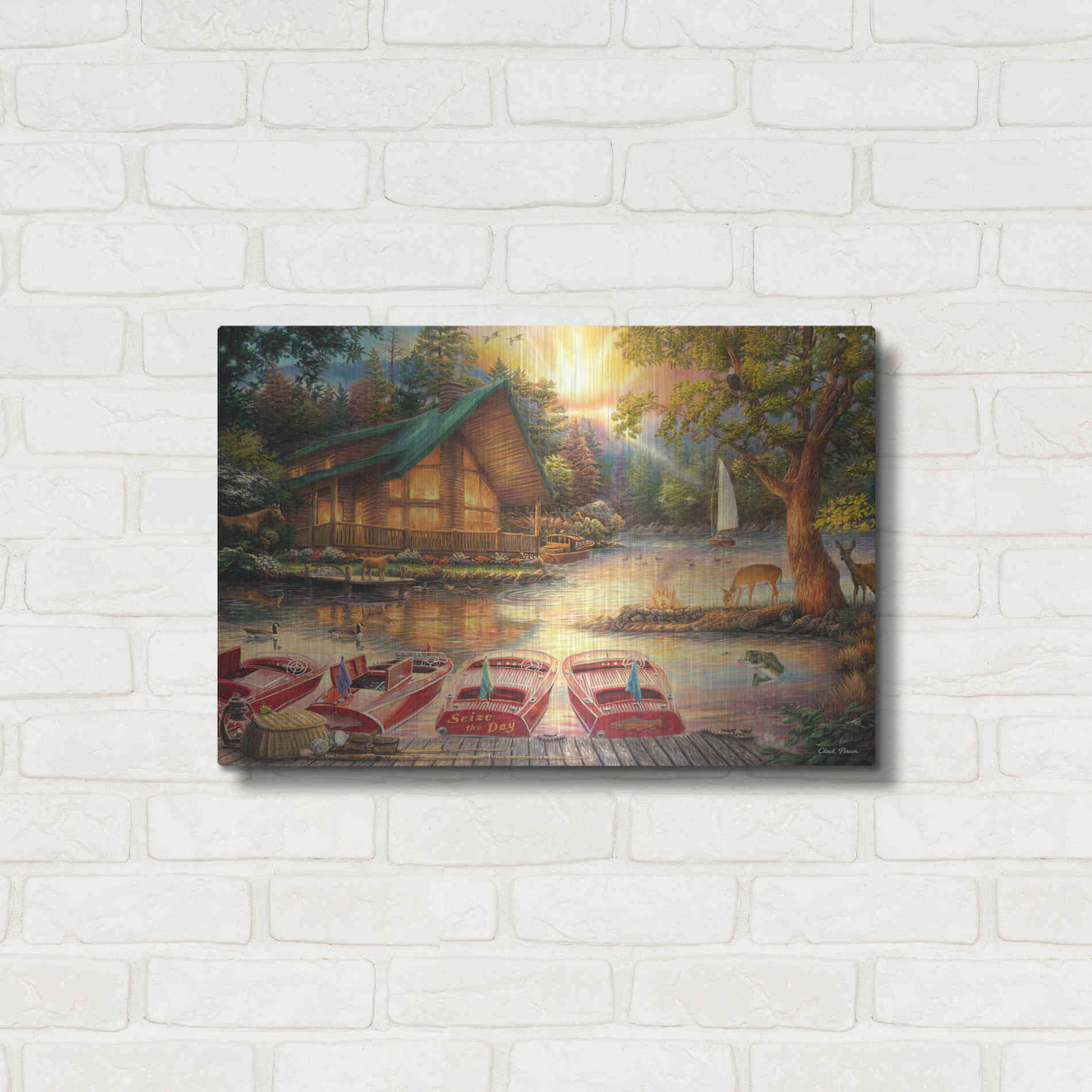 Luxe Metal Art 'Seize the Day' by Chuck Pinson, Metal Wall Art,24x16
