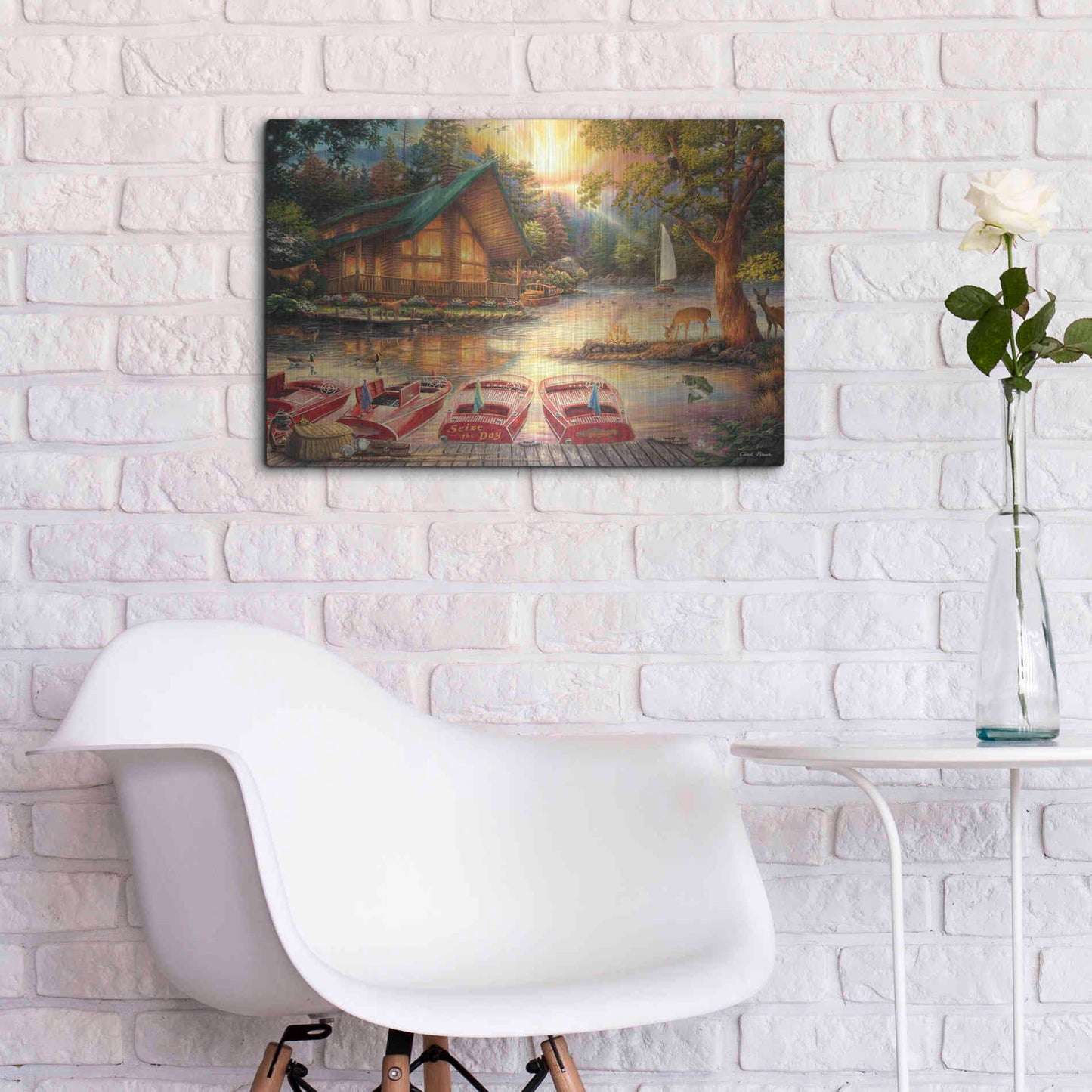 Luxe Metal Art 'Seize the Day' by Chuck Pinson, Metal Wall Art,24x16