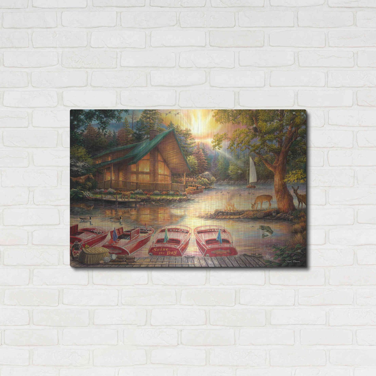 Luxe Metal Art 'Seize the Day' by Chuck Pinson, Metal Wall Art,36x24