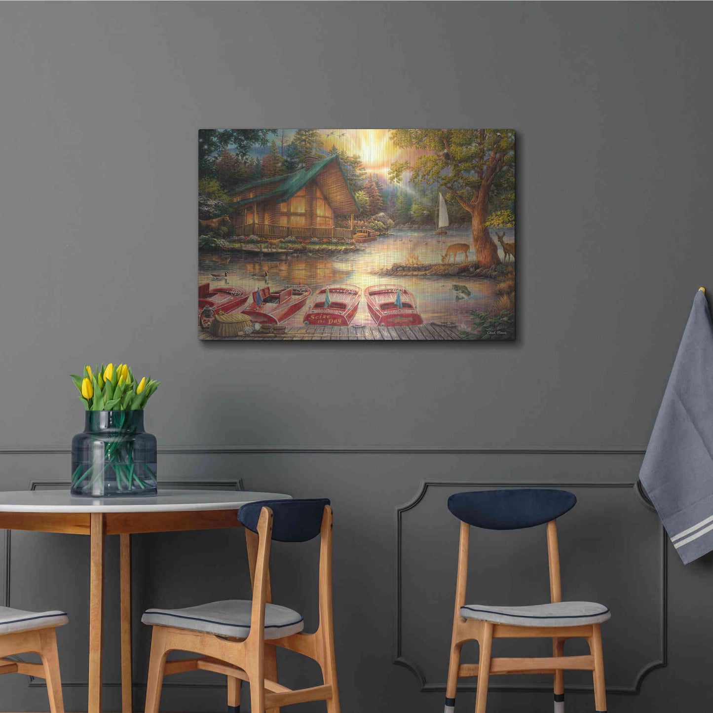 Luxe Metal Art 'Seize the Day' by Chuck Pinson, Metal Wall Art,36x24