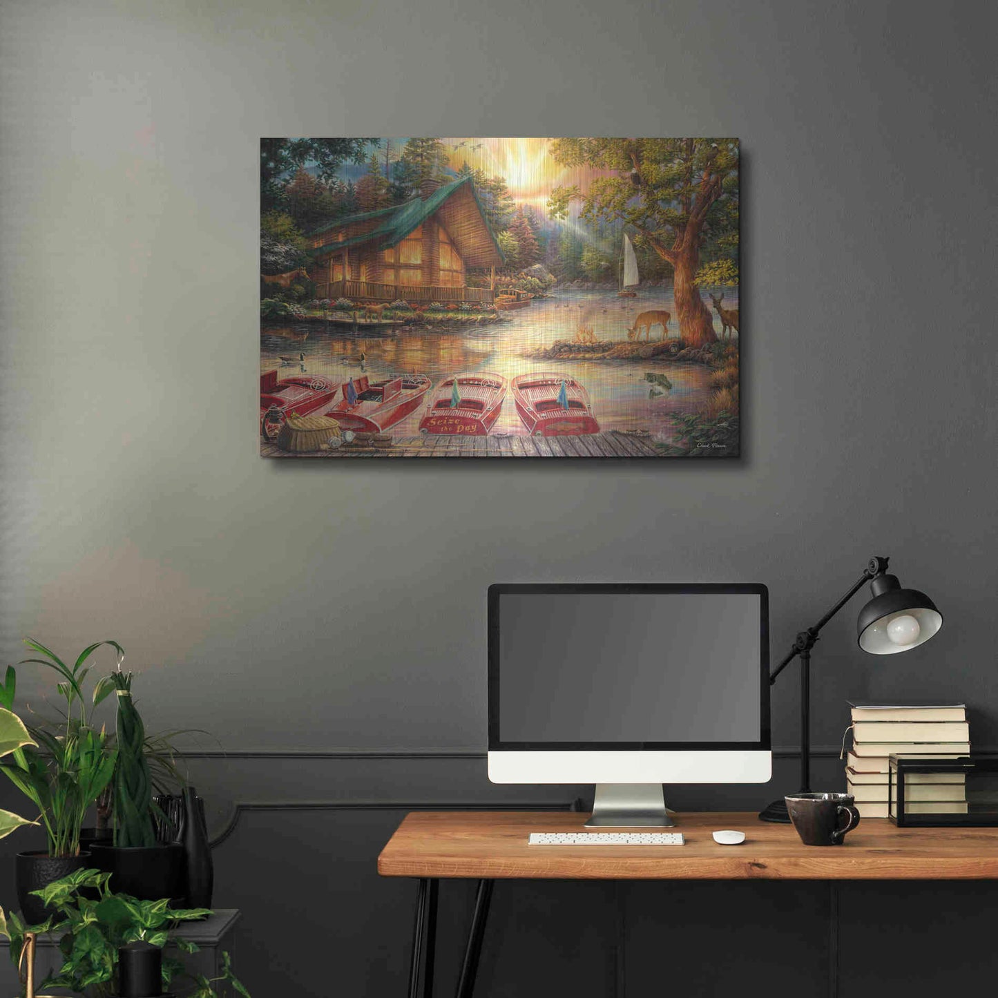 Luxe Metal Art 'Seize the Day' by Chuck Pinson, Metal Wall Art,36x24