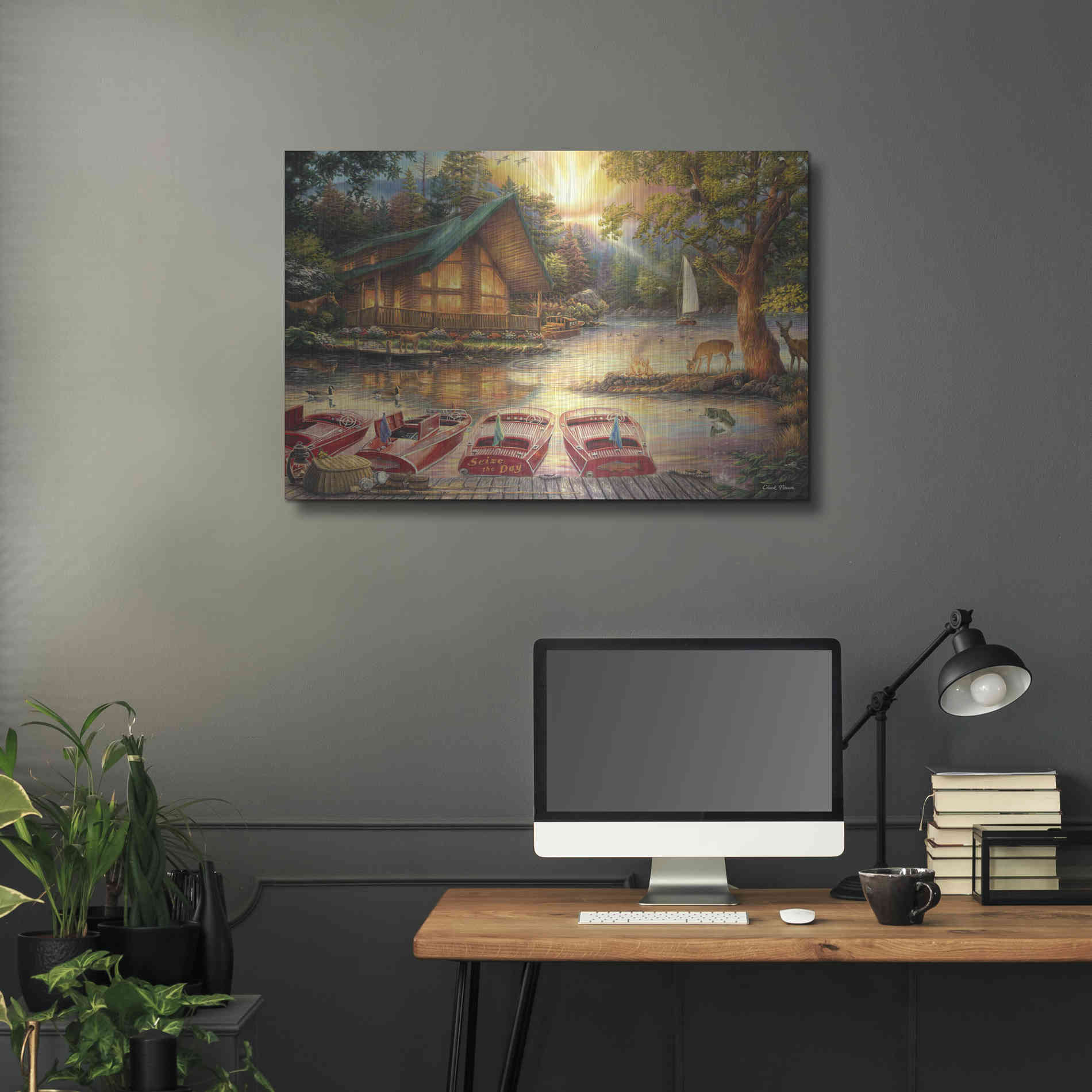 Luxe Metal Art 'Seize the Day' by Chuck Pinson, Metal Wall Art,36x24
