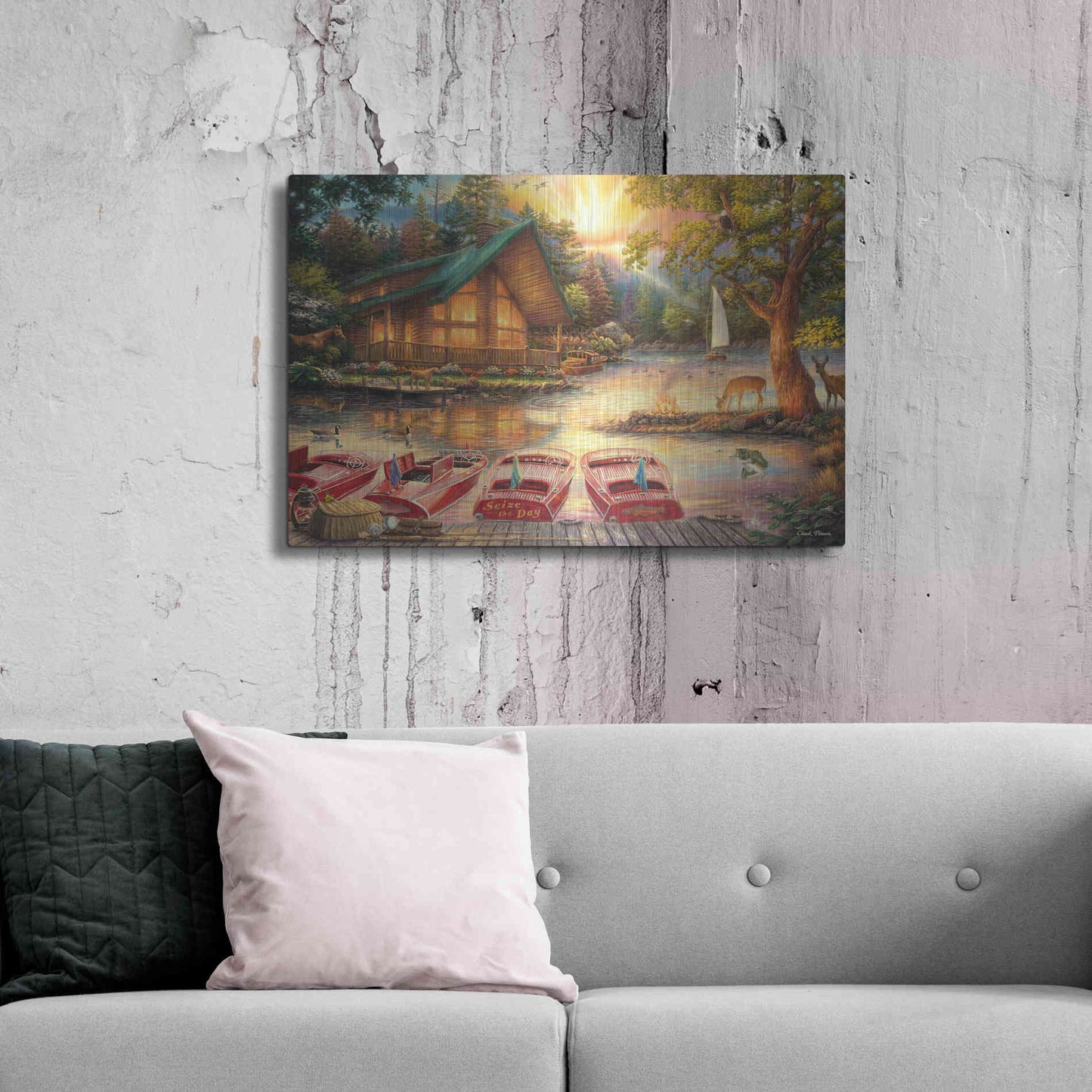 Luxe Metal Art 'Seize the Day' by Chuck Pinson, Metal Wall Art,36x24