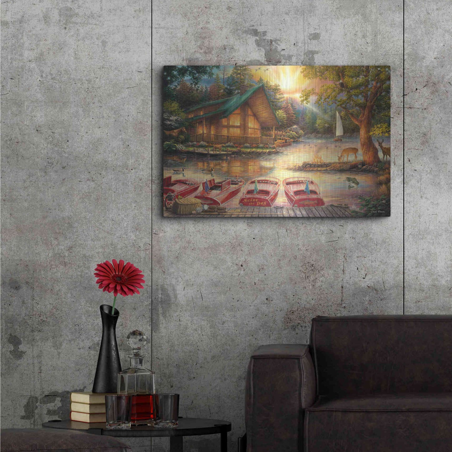 Luxe Metal Art 'Seize the Day' by Chuck Pinson, Metal Wall Art,36x24