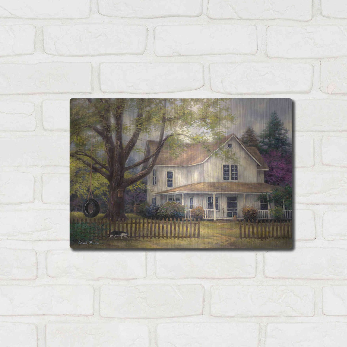 Luxe Metal Art 'Simple Country' by Chuck Pinson, Metal Wall Art,16x12