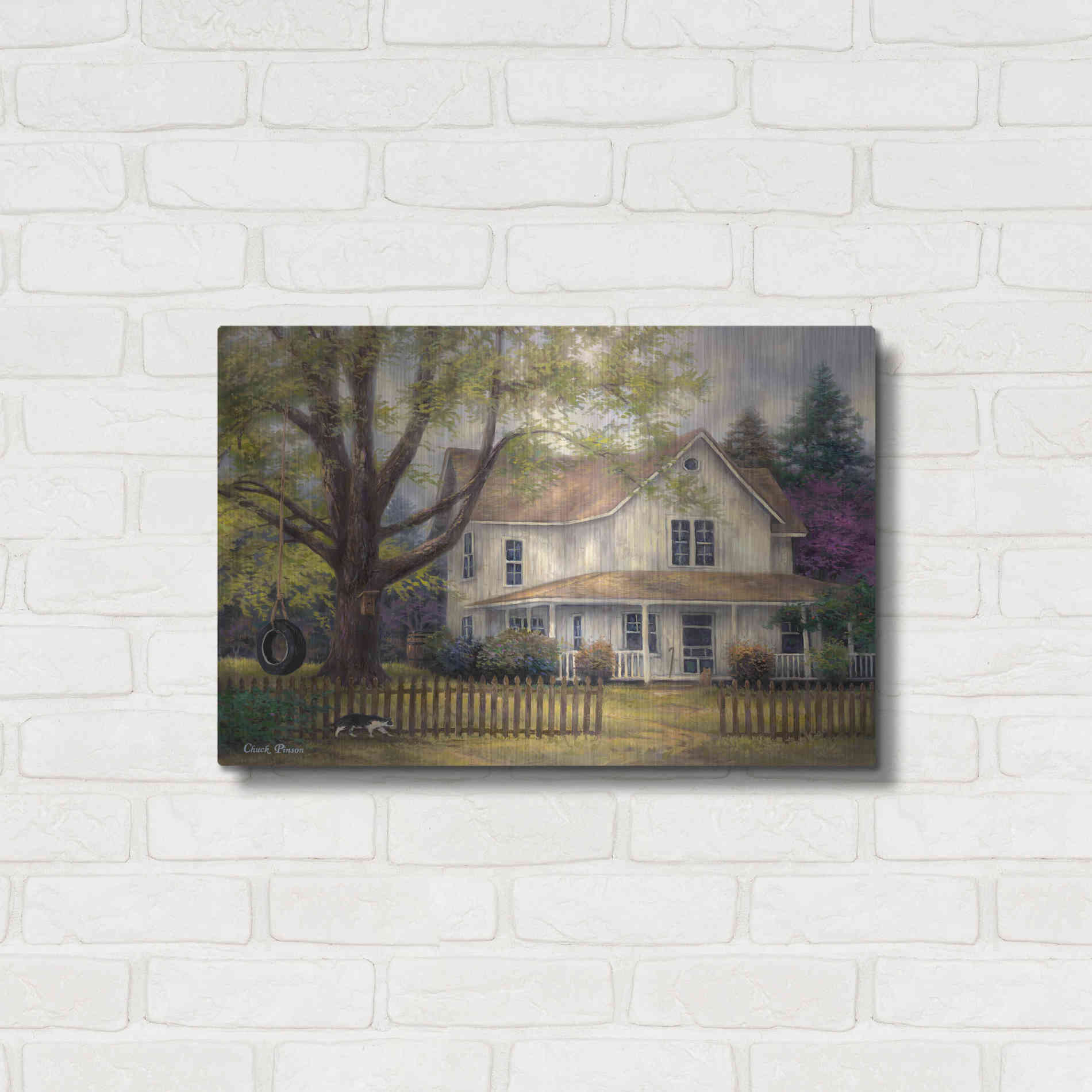 Luxe Metal Art 'Simple Country' by Chuck Pinson, Metal Wall Art,24x16