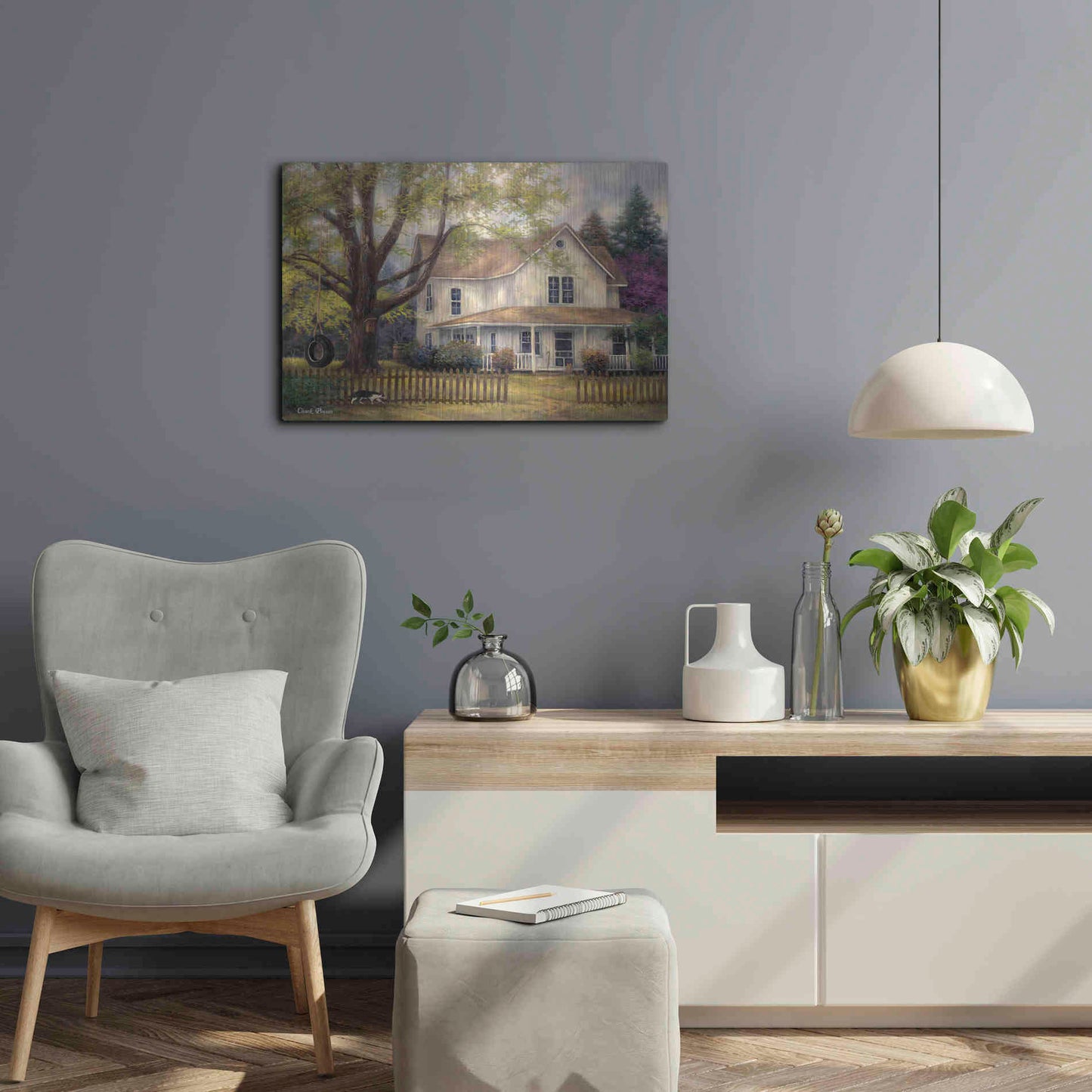 Luxe Metal Art 'Simple Country' by Chuck Pinson, Metal Wall Art,24x16
