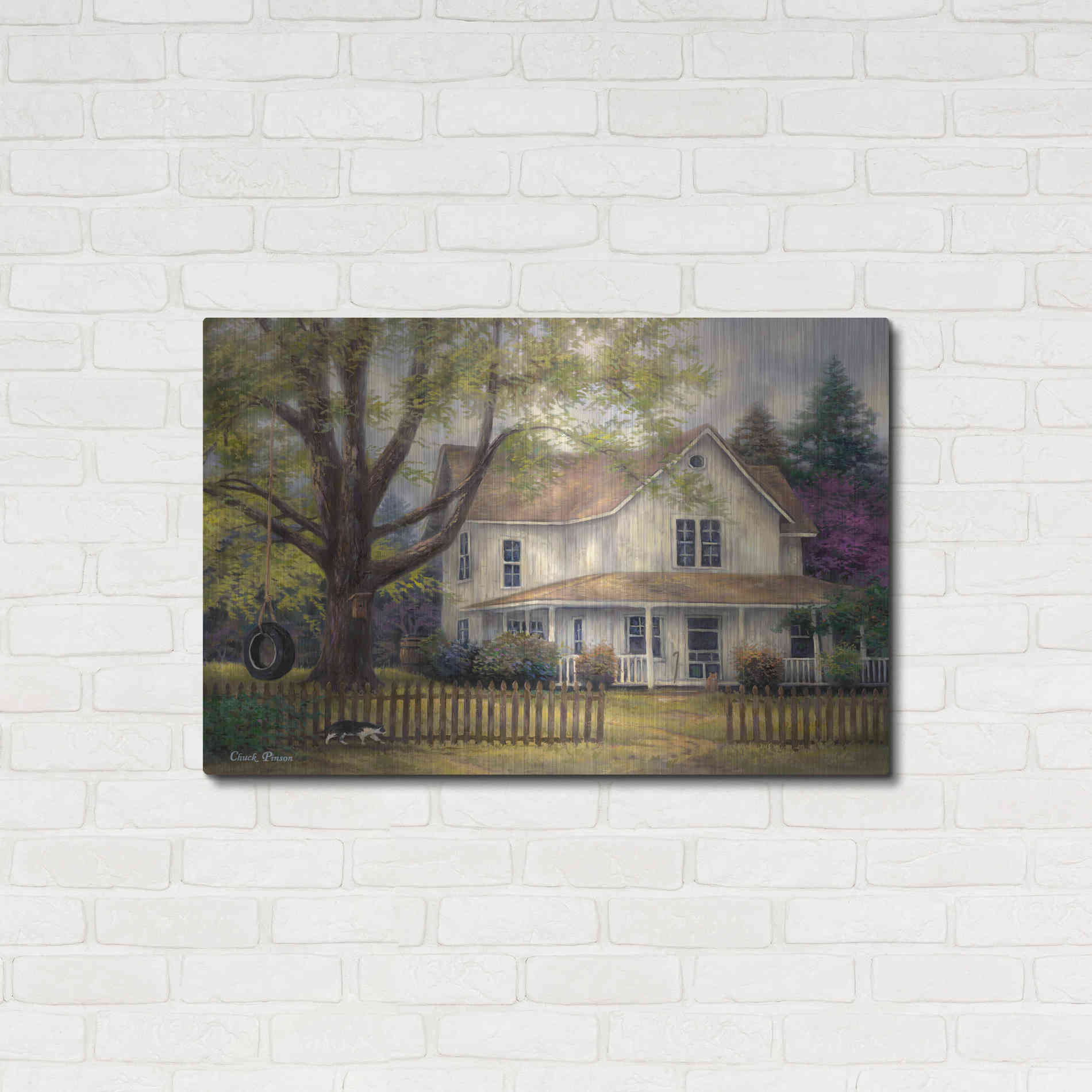 Luxe Metal Art 'Simple Country' by Chuck Pinson, Metal Wall Art,36x24