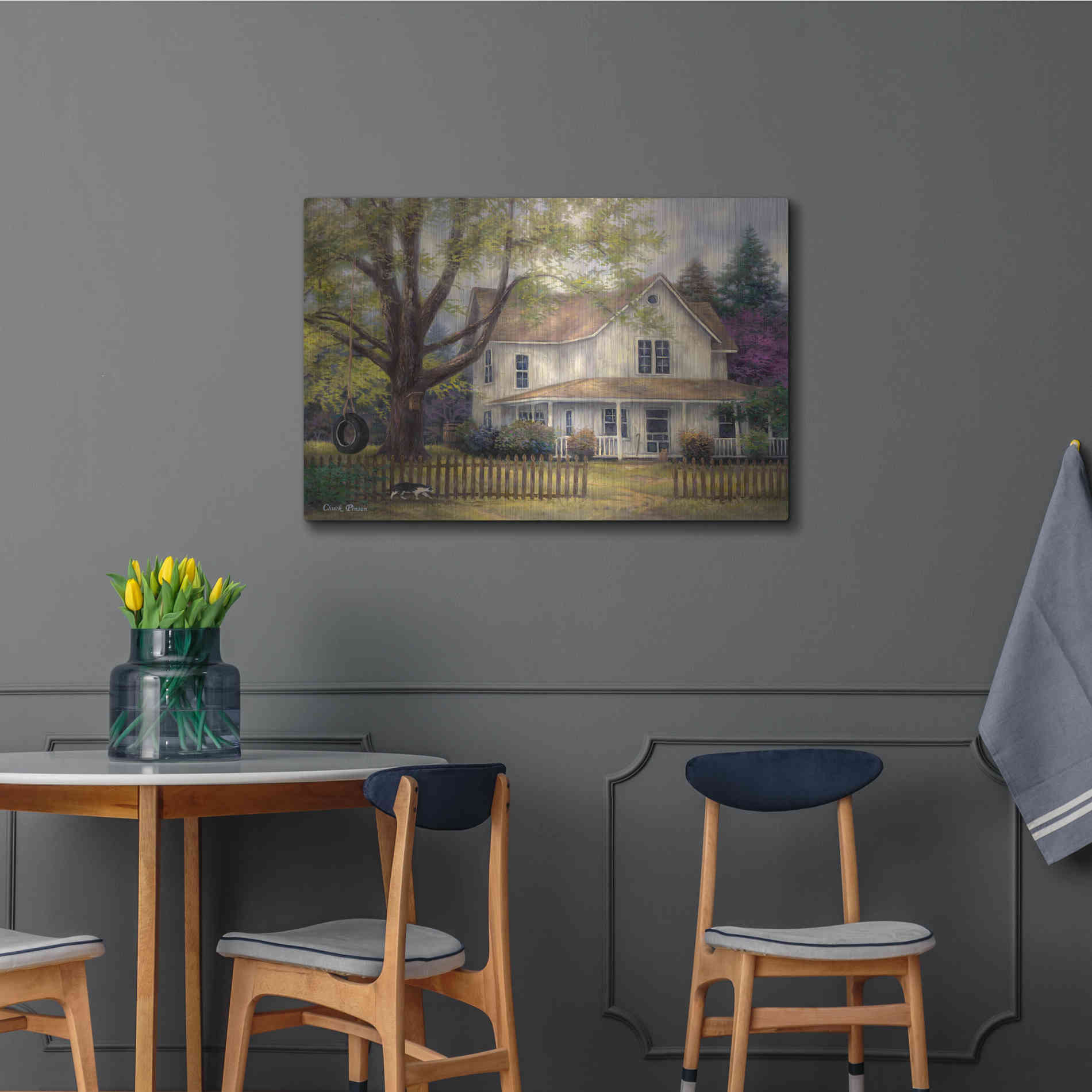 Luxe Metal Art 'Simple Country' by Chuck Pinson, Metal Wall Art,36x24