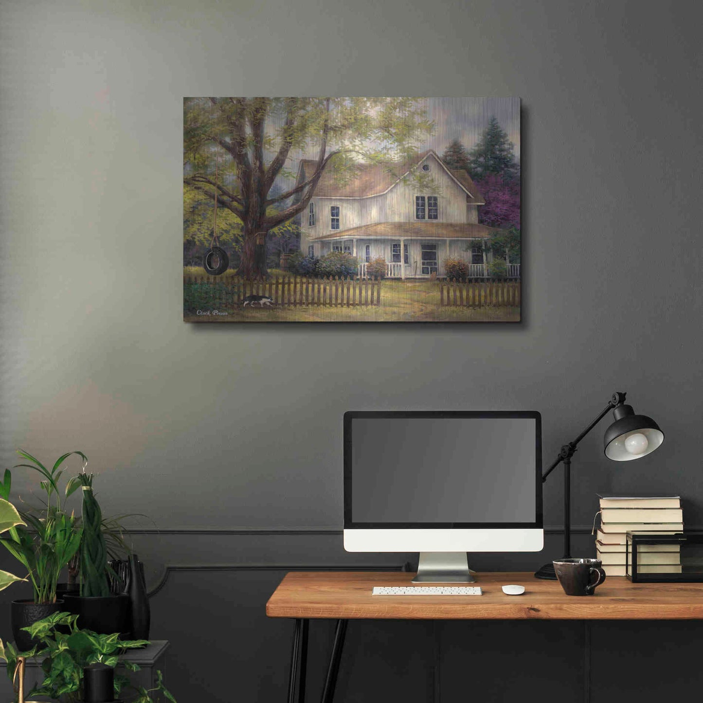 Luxe Metal Art 'Simple Country' by Chuck Pinson, Metal Wall Art,36x24