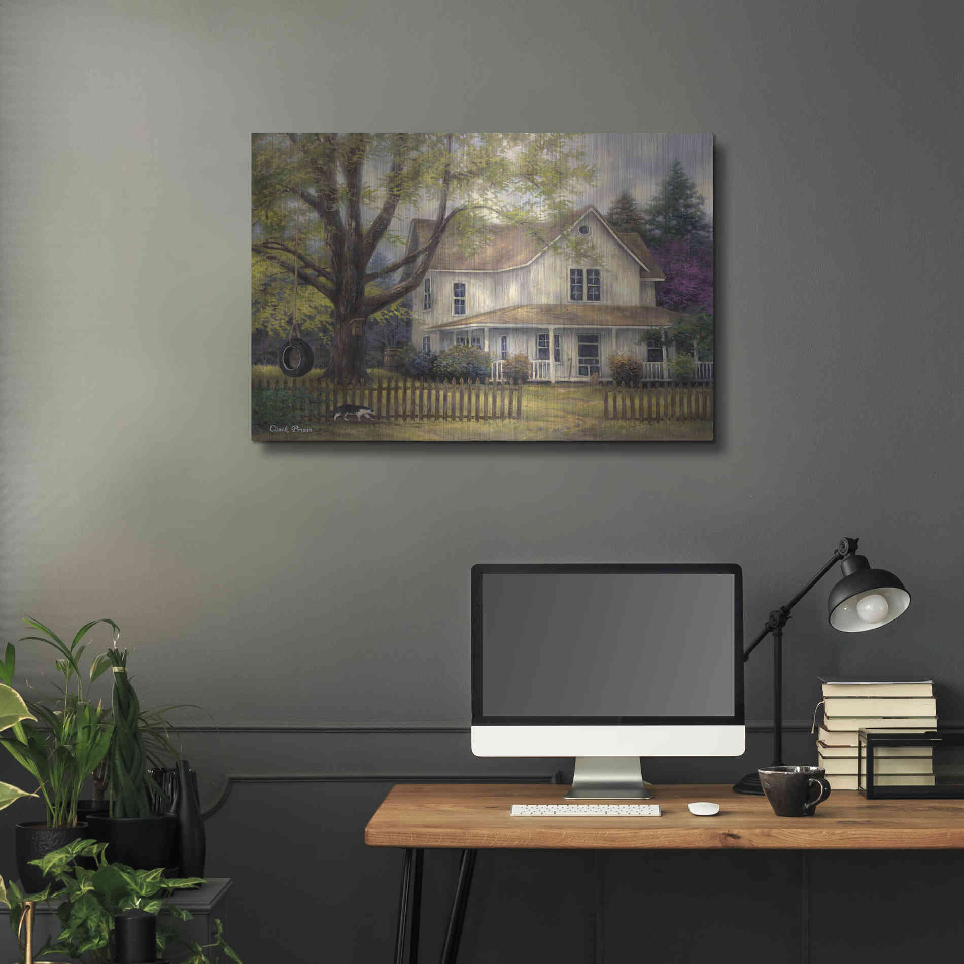 Luxe Metal Art 'Simple Country' by Chuck Pinson, Metal Wall Art,36x24