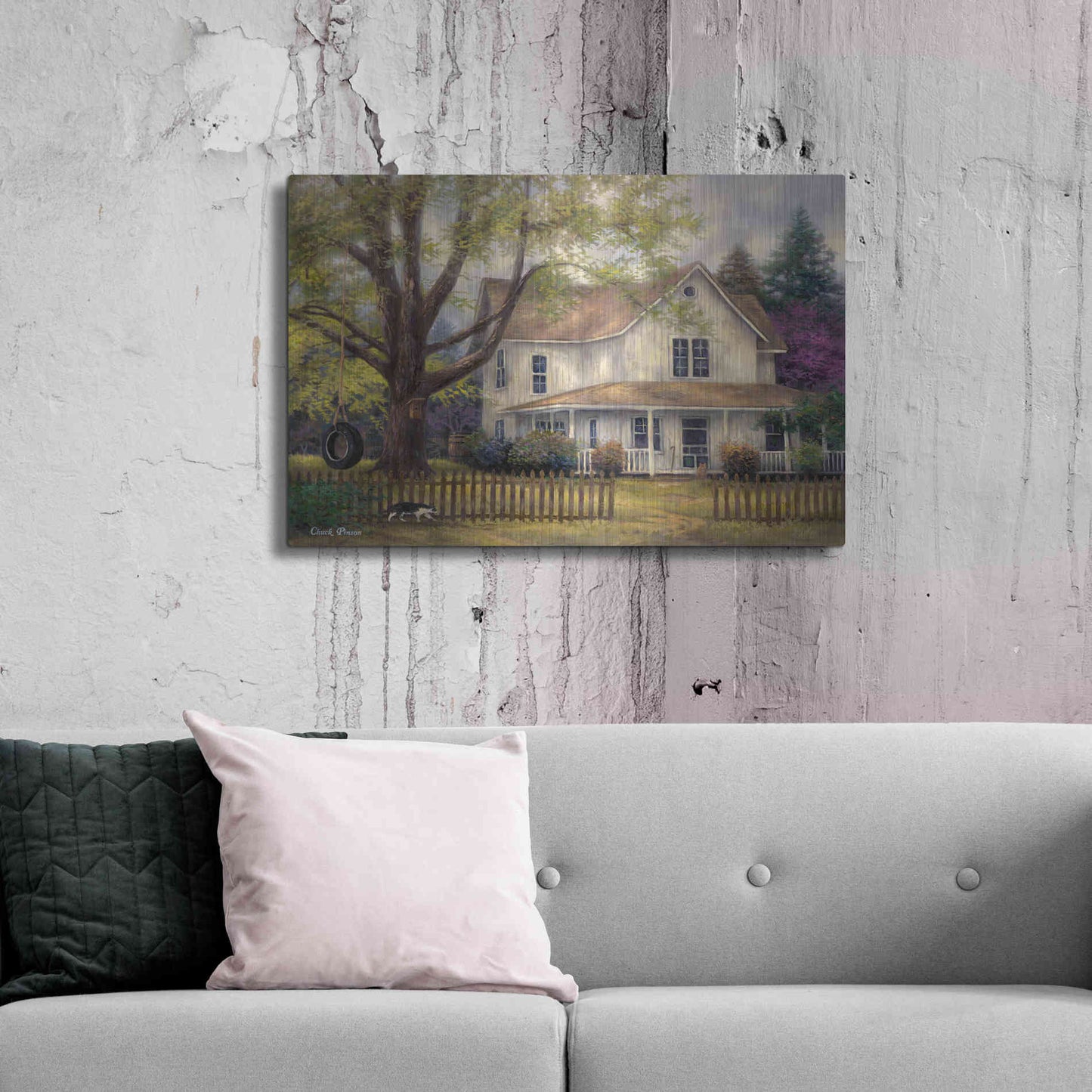 Luxe Metal Art 'Simple Country' by Chuck Pinson, Metal Wall Art,36x24