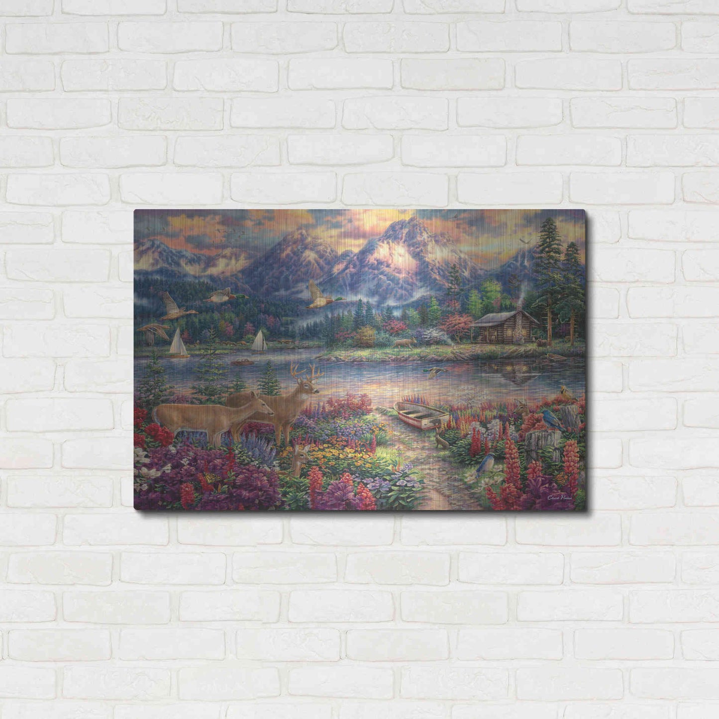 Luxe Metal Art 'Spring Mountain Majesty' by Chuck Pinson, Metal Wall Art,36x24