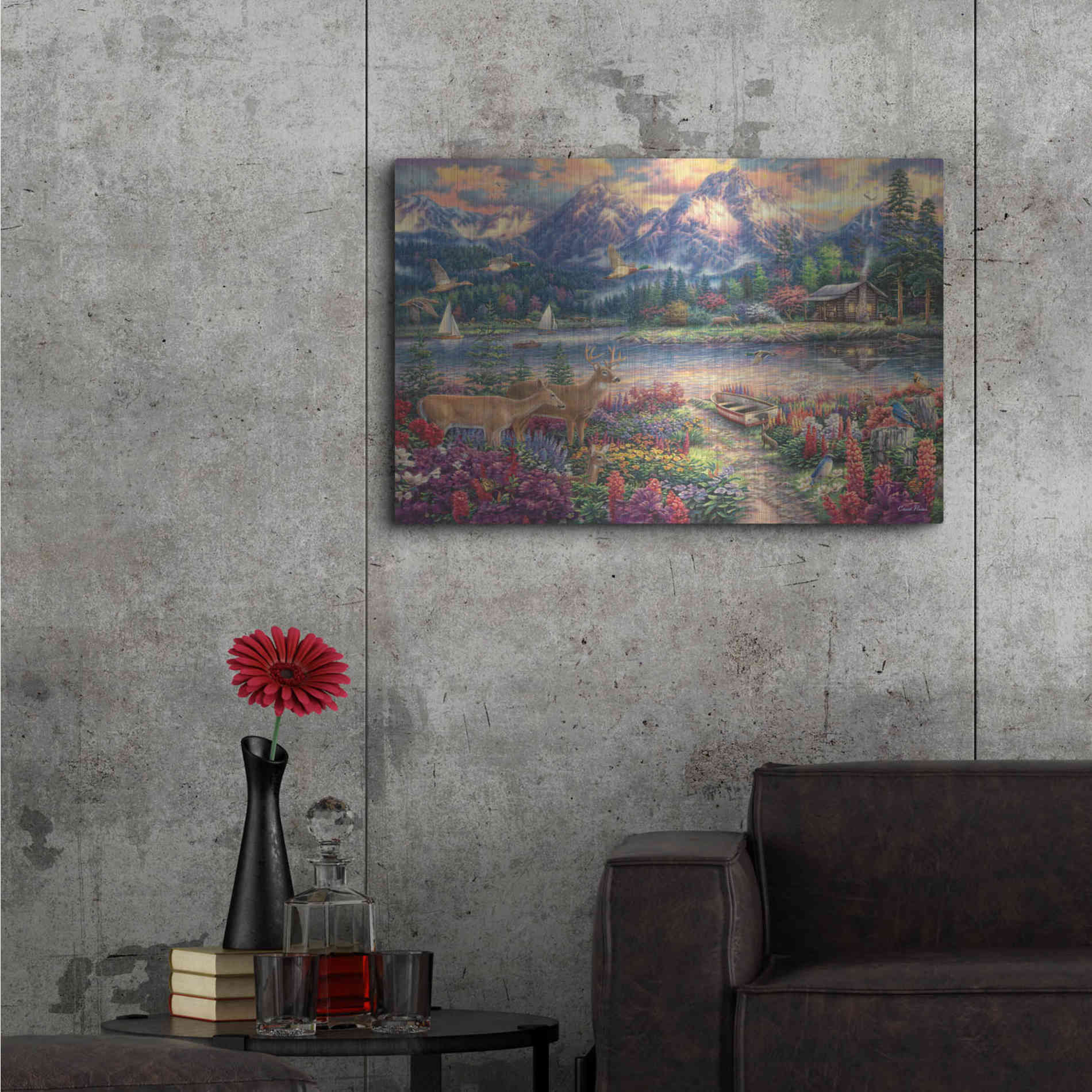 Luxe Metal Art 'Spring Mountain Majesty' by Chuck Pinson, Metal Wall Art,36x24