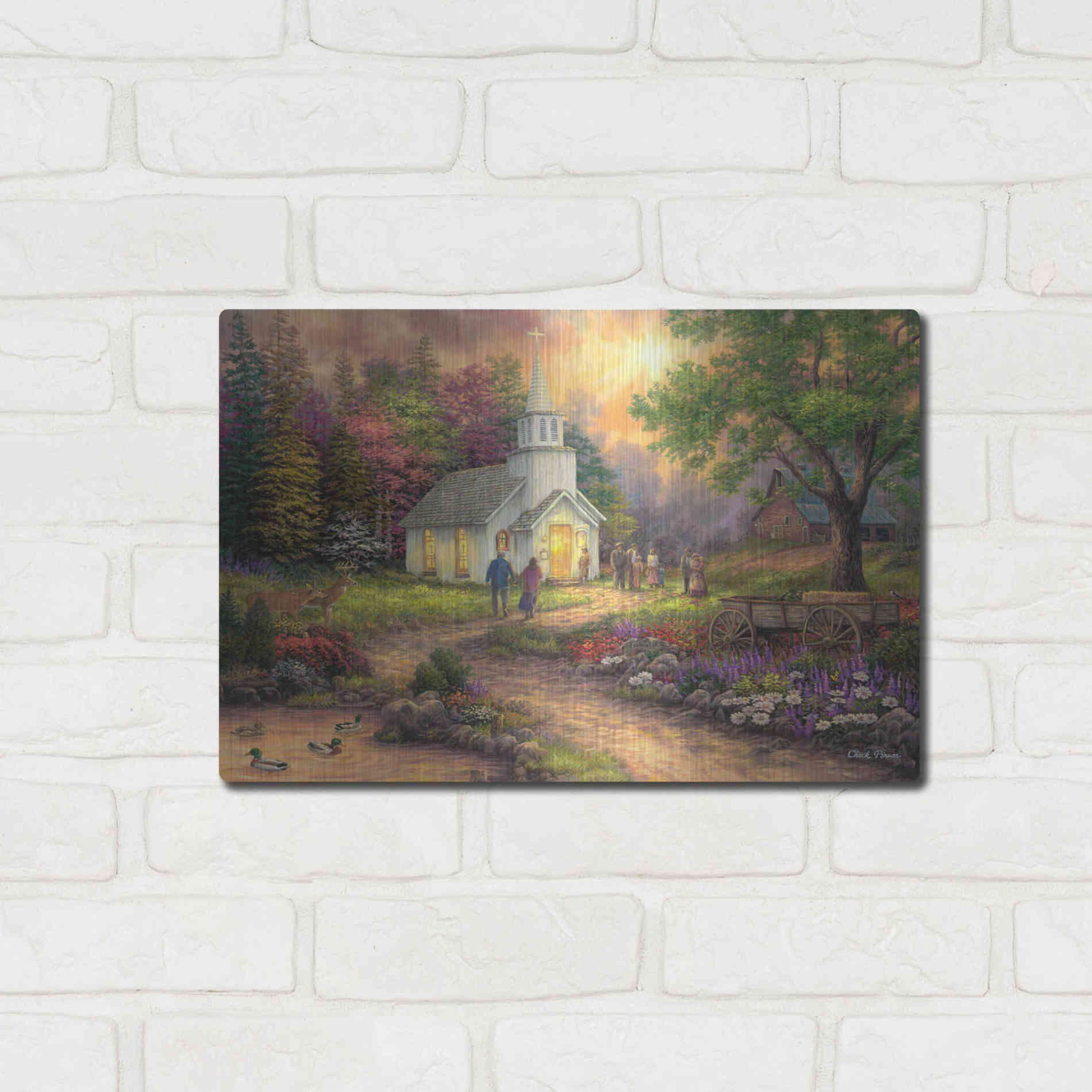 Luxe Metal Art 'Strength Along the Journey' by Chuck Pinson, Metal Wall Art,16x12