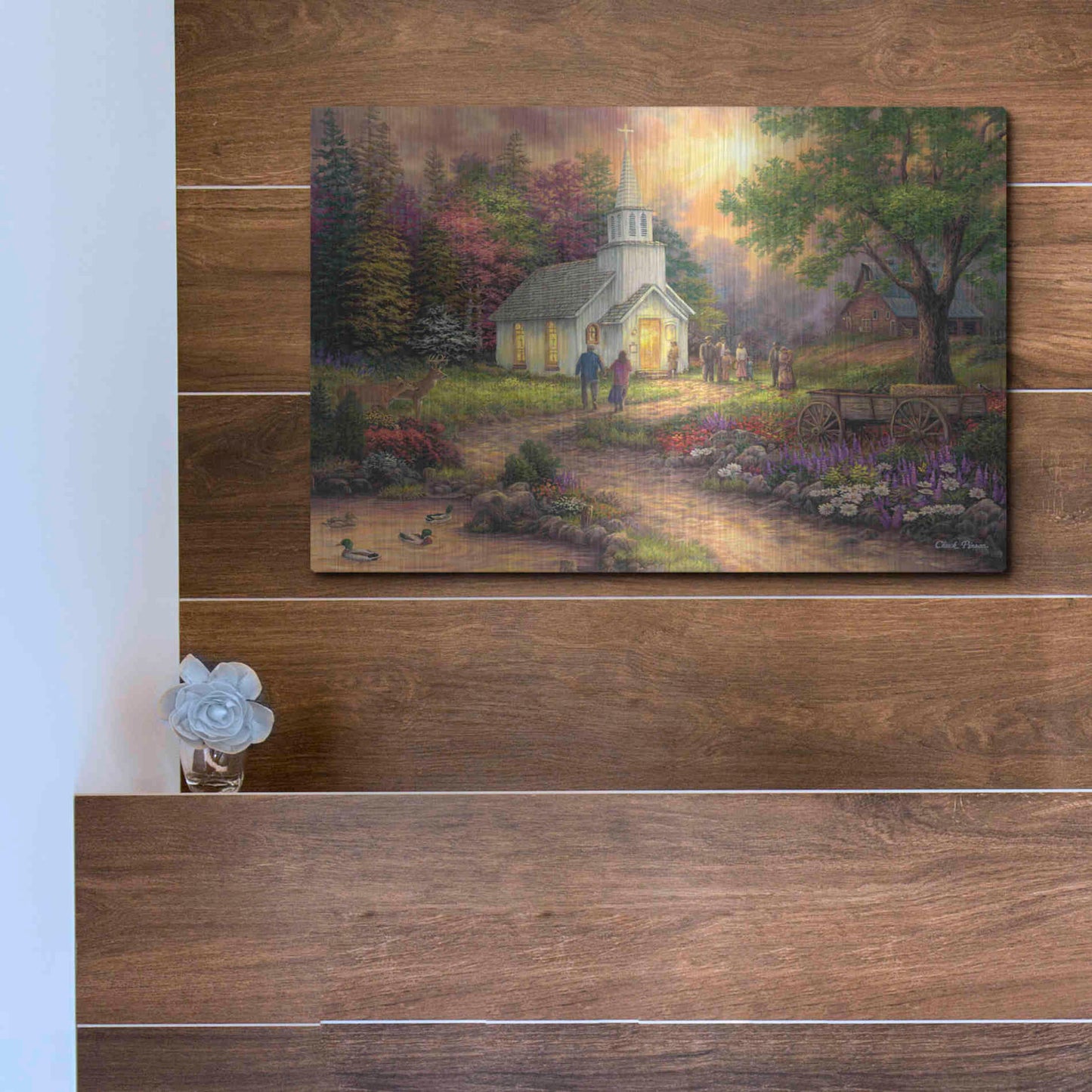 Luxe Metal Art 'Strength Along the Journey' by Chuck Pinson, Metal Wall Art,16x12